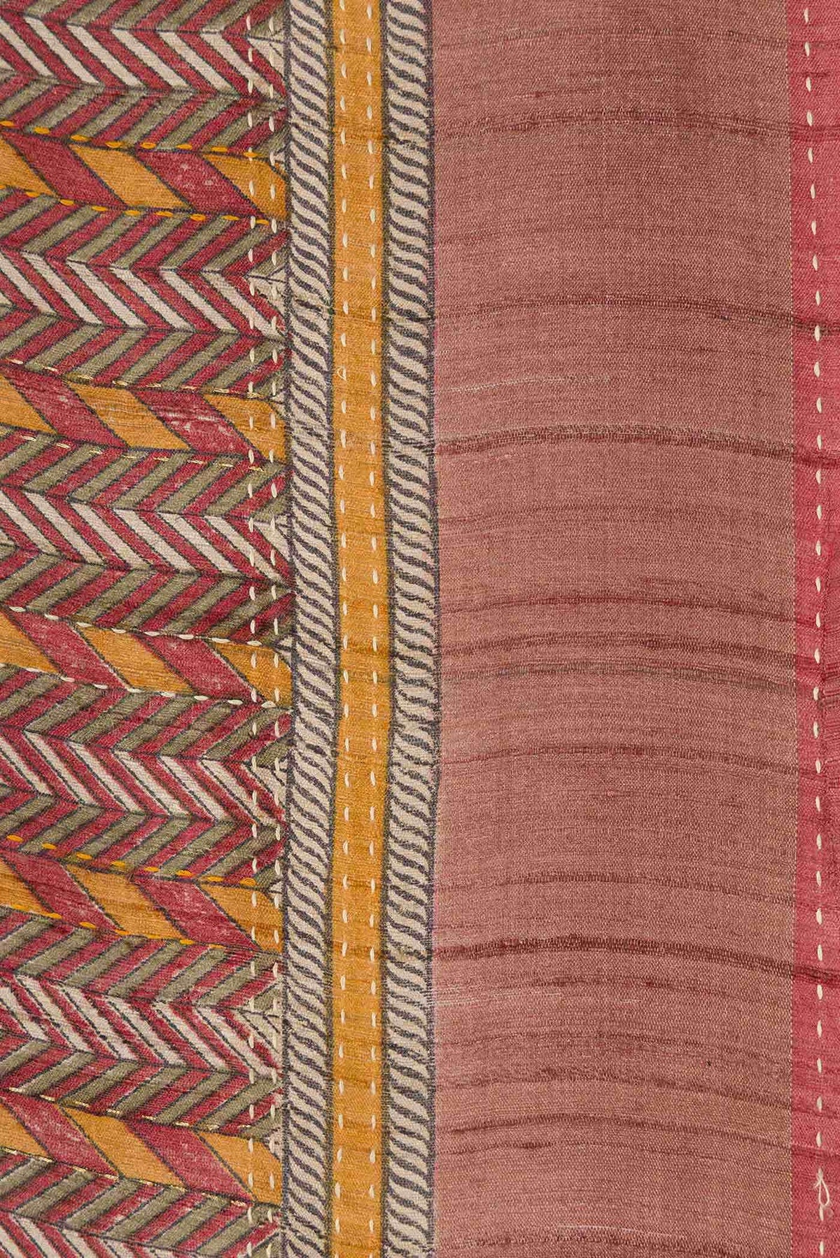 Brown Tussar Silk Saree