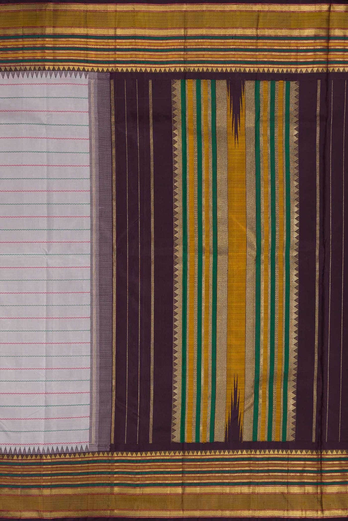 Pure Silk Pure Zari Grey Kanchipuram Saree