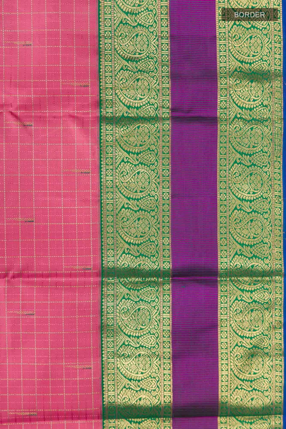 Pure Silk Pure Zari Pink Kanchipuram Saree
