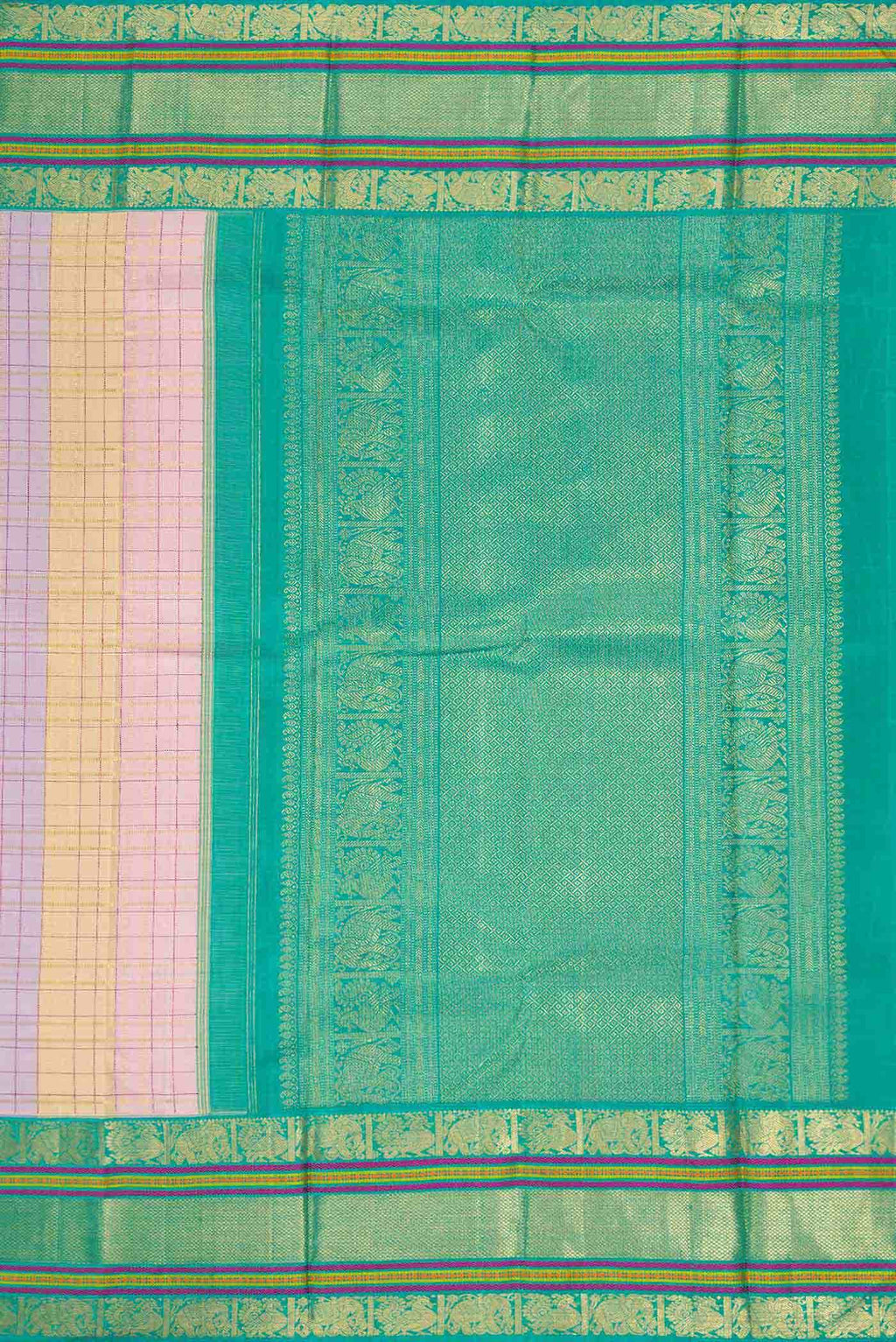 Pure Silk Pure Zari Multi Kanjivaram Saree