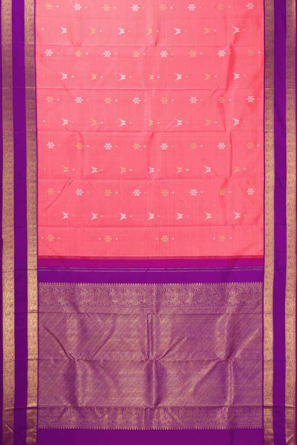 Pure Silk Pure Zari Pink Kanchipuram Saree