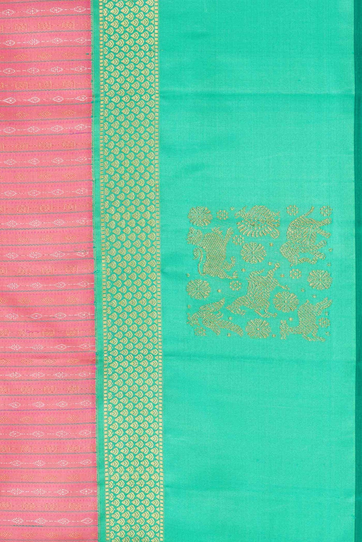 Pure Silk Pure Zari Pink Kanjivaram Saree