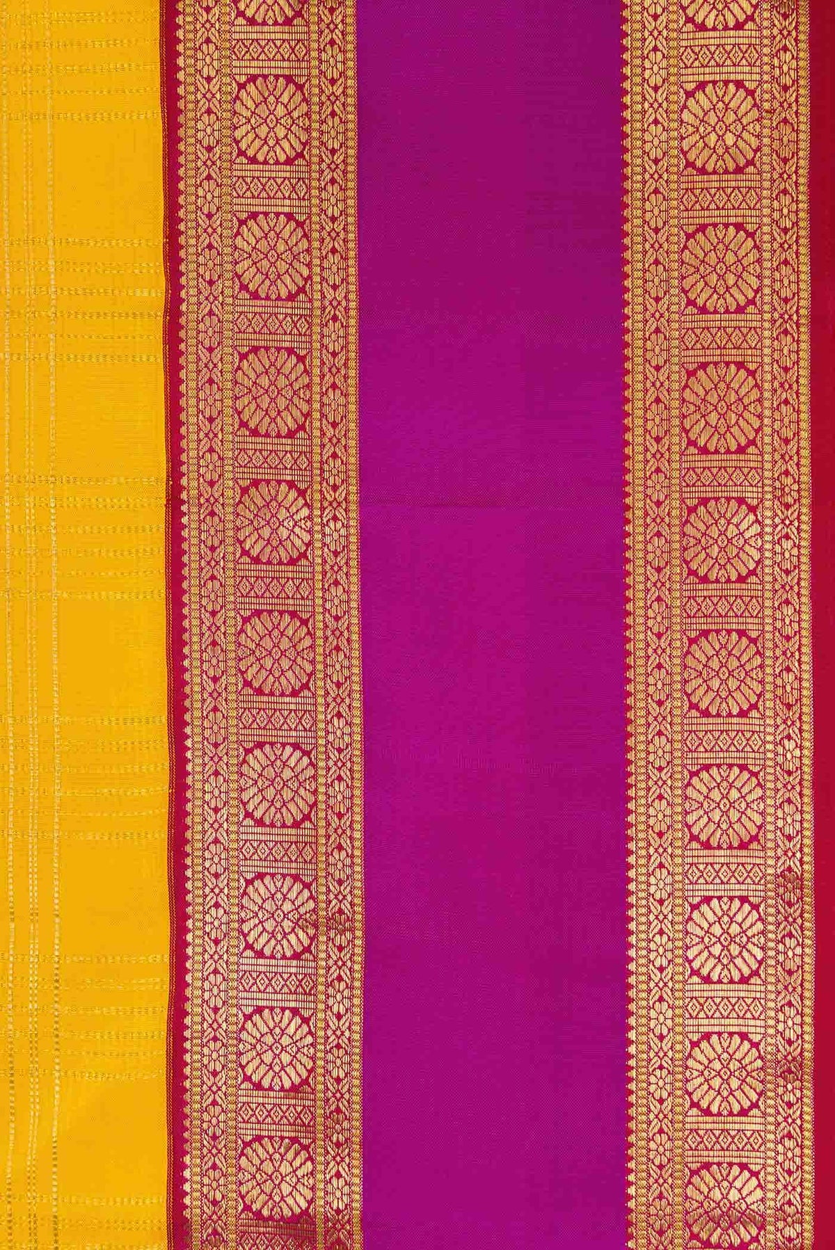 Pure Silk Pure Zari Yellow Kanjivaram Saree