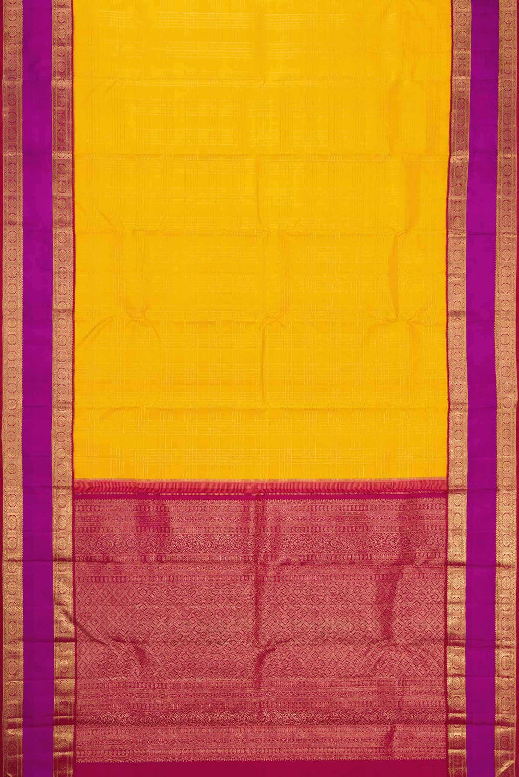 Pure Silk Pure Zari Yellow Kanjivaram Saree
