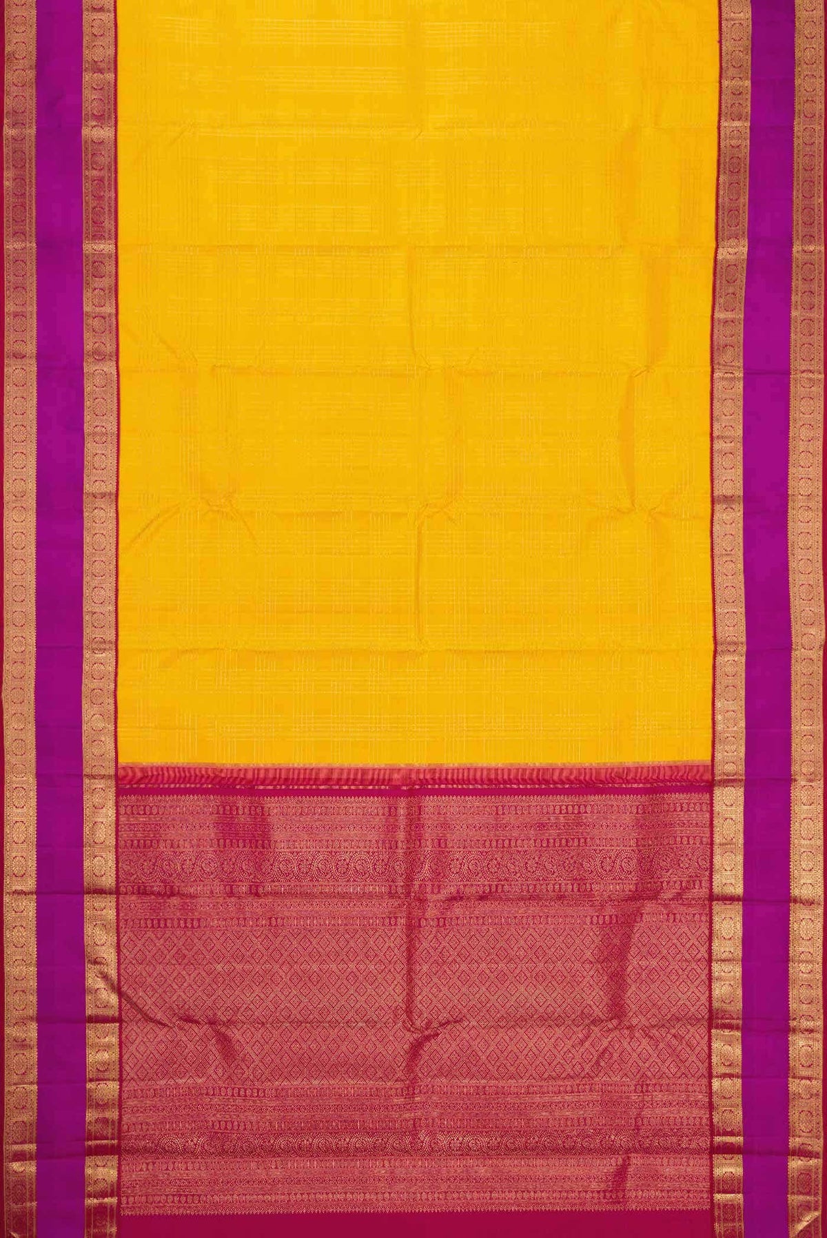 Pure Silk Pure Zari Yellow Kanjivaram Saree