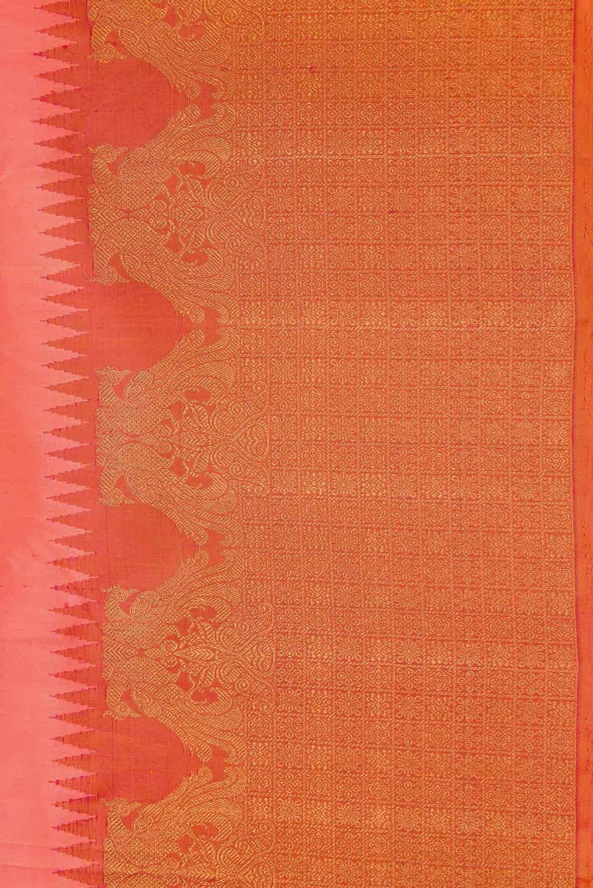 Coral Dual Tone Kanjivaram Silk Saree