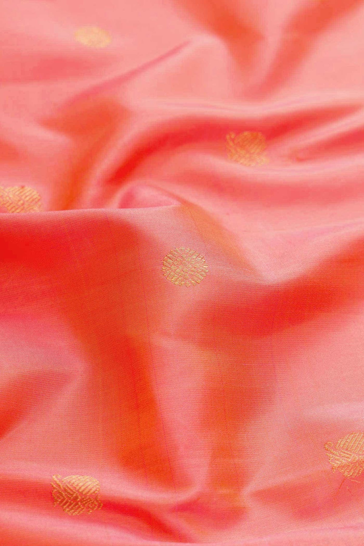 Coral Dual Tone Kanjivaram Silk Saree