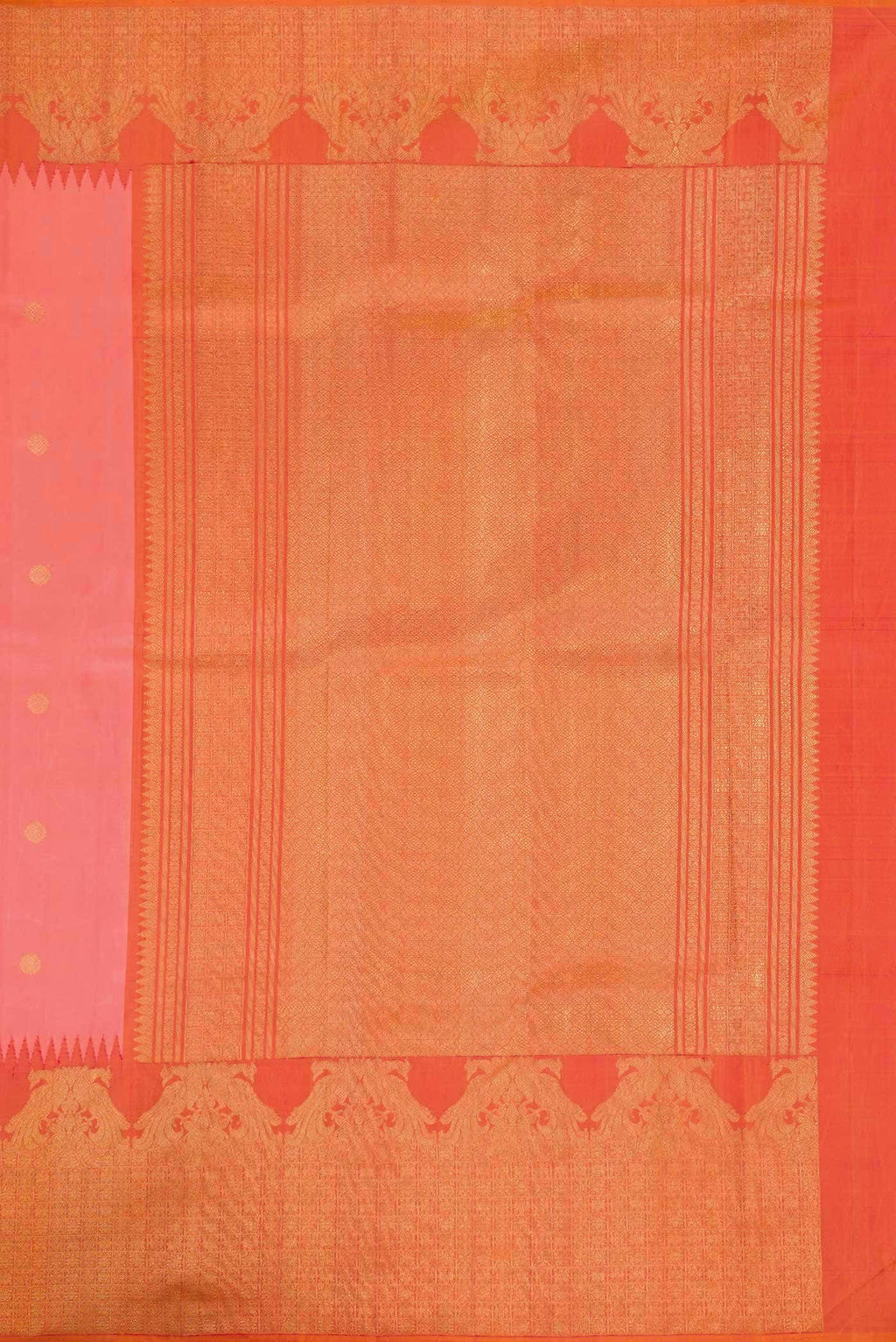Coral Dual Tone Kanjivaram Silk Saree