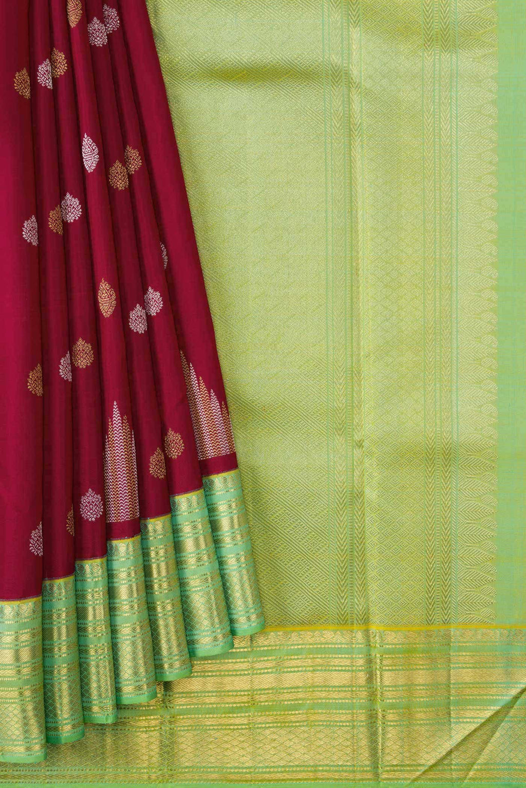 Pure Silk Pure Zari Maroon Kanjivaram Saree
