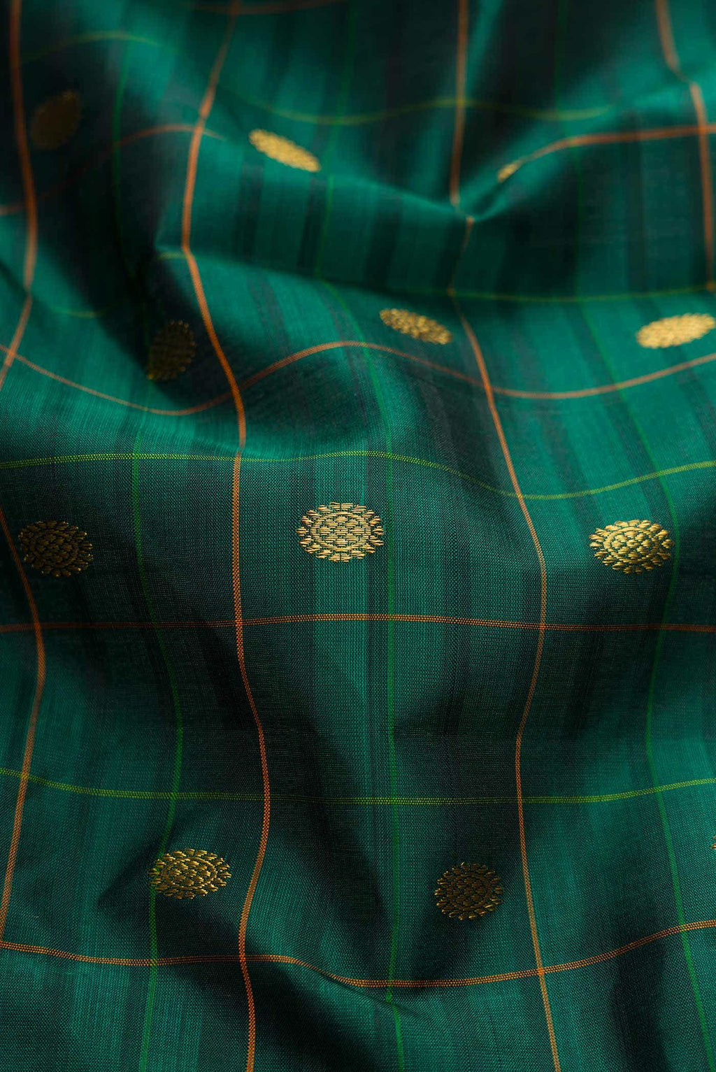 Bottle Green Dual Tone Kanchipuram Silk Saree