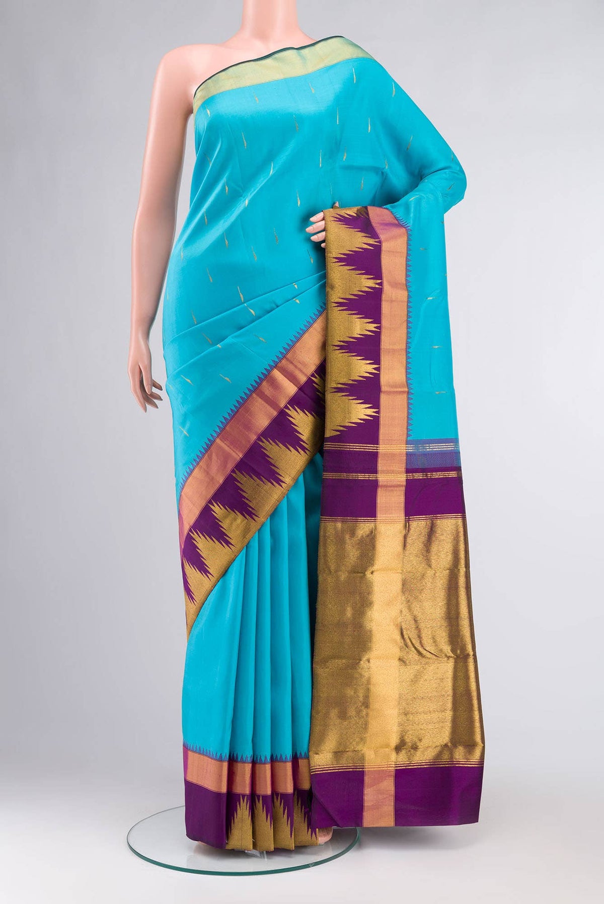 Blue Kanchipuram Silk Saree