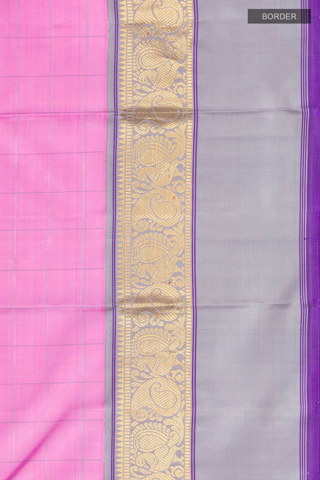 Rose pink Kanjivaram Silk Saree