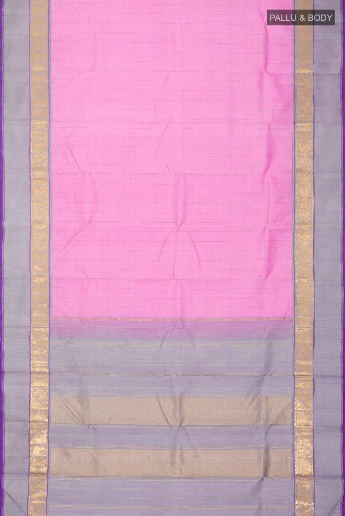 Rose pink Kanjivaram Silk Saree