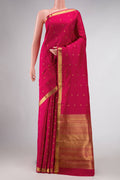 Pure Silk Pure Zari Dark Pink Dual Tone Kanchipuram Saree