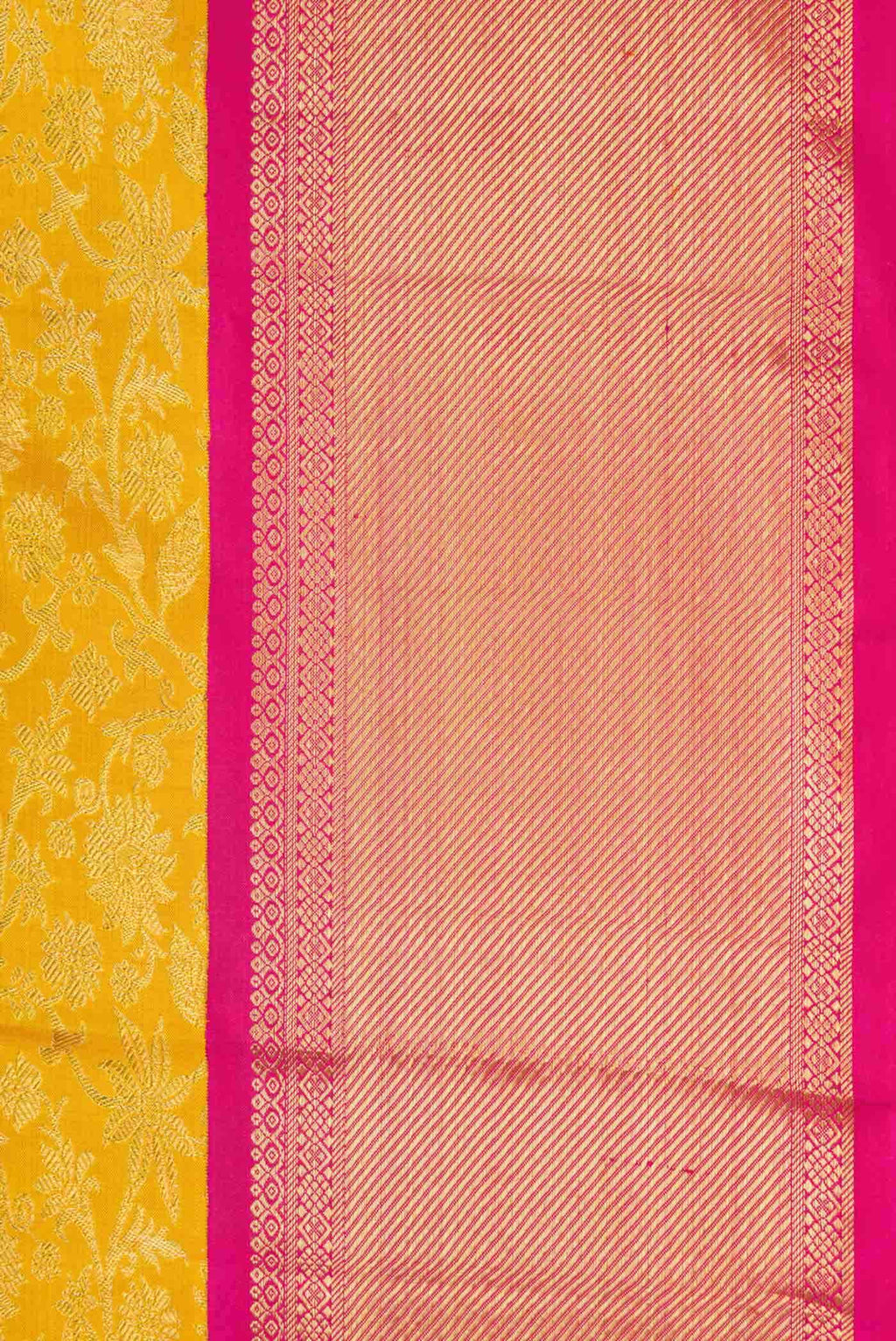 Pure Silk Pure Zari Yellow Dual Tone Kanjivaram Saree