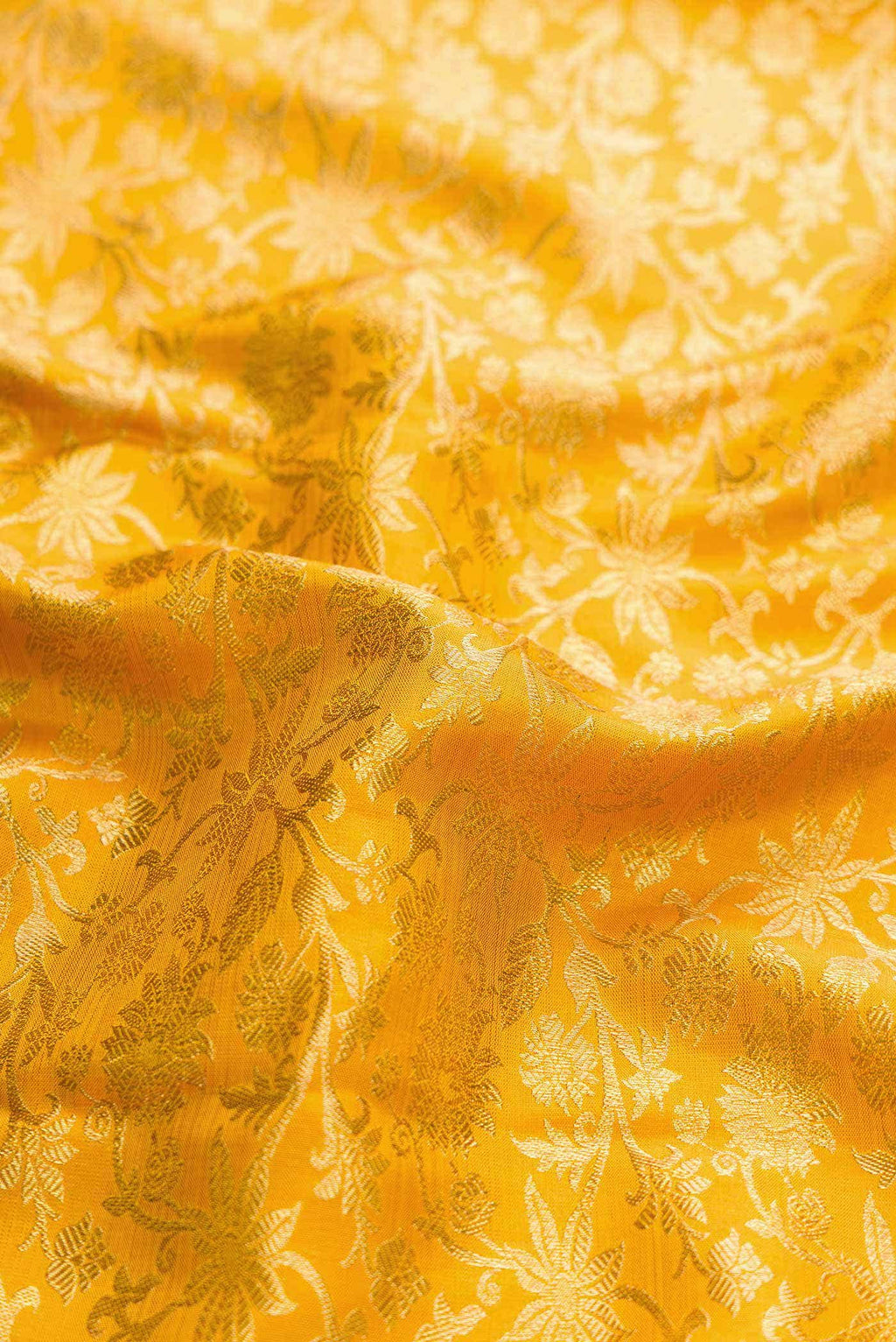 Pure Silk Pure Zari Yellow Dual Tone Kanjivaram Saree