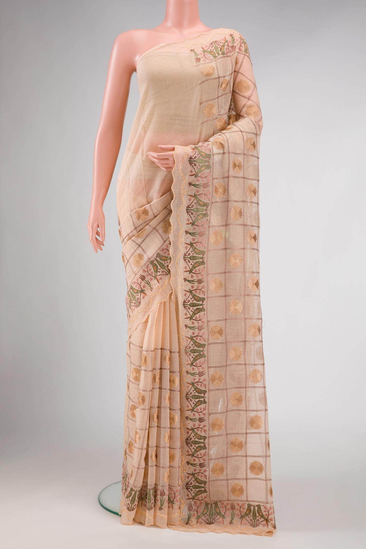 Rose Gold Dual Tone Kota Silk Saree