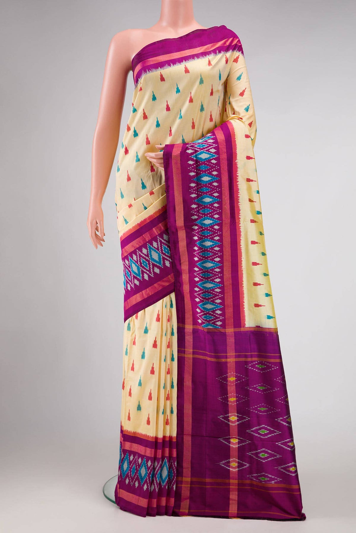 Sandal Pochampally Silk Saree