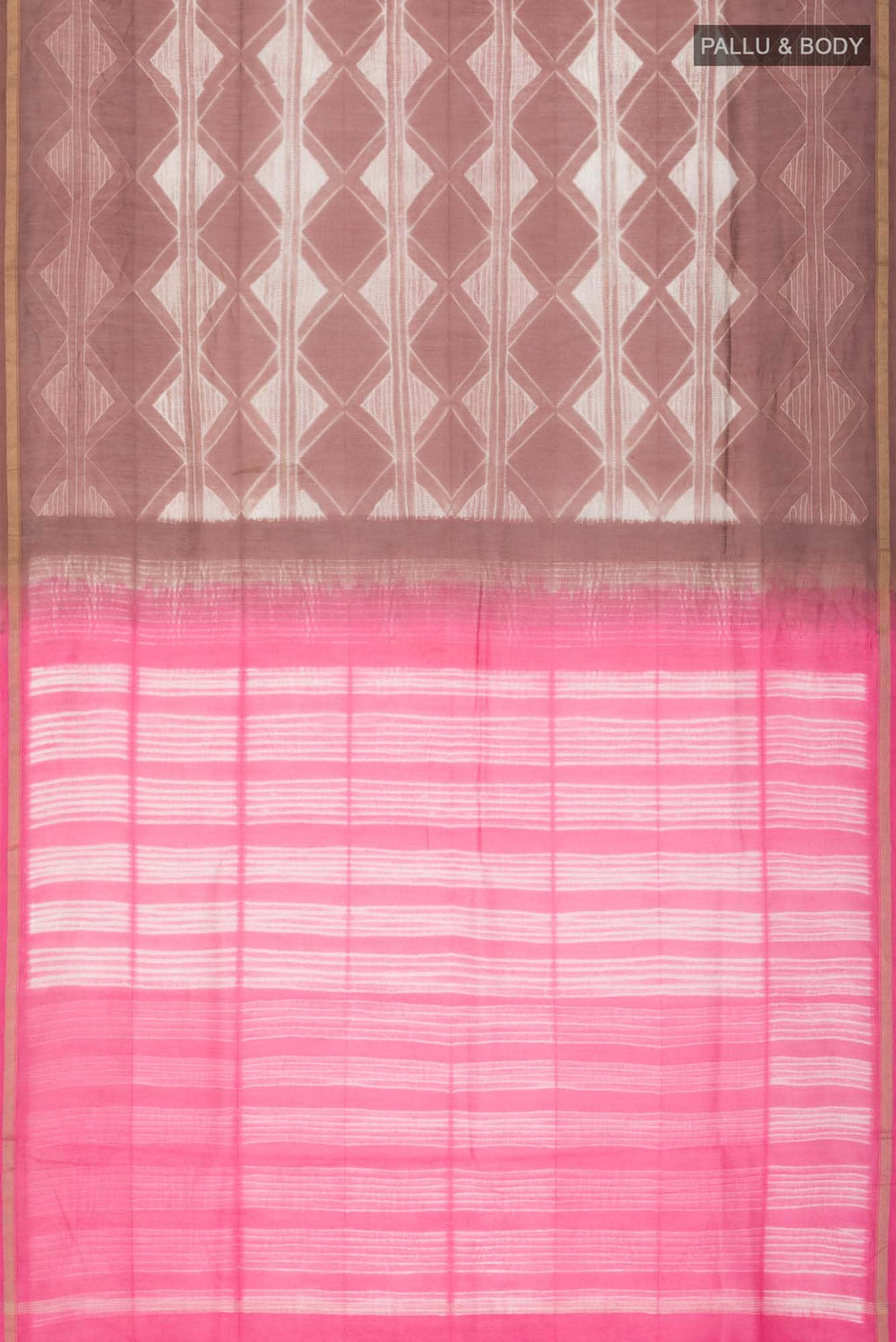 Brown Chanderi Silk Cotton Saree