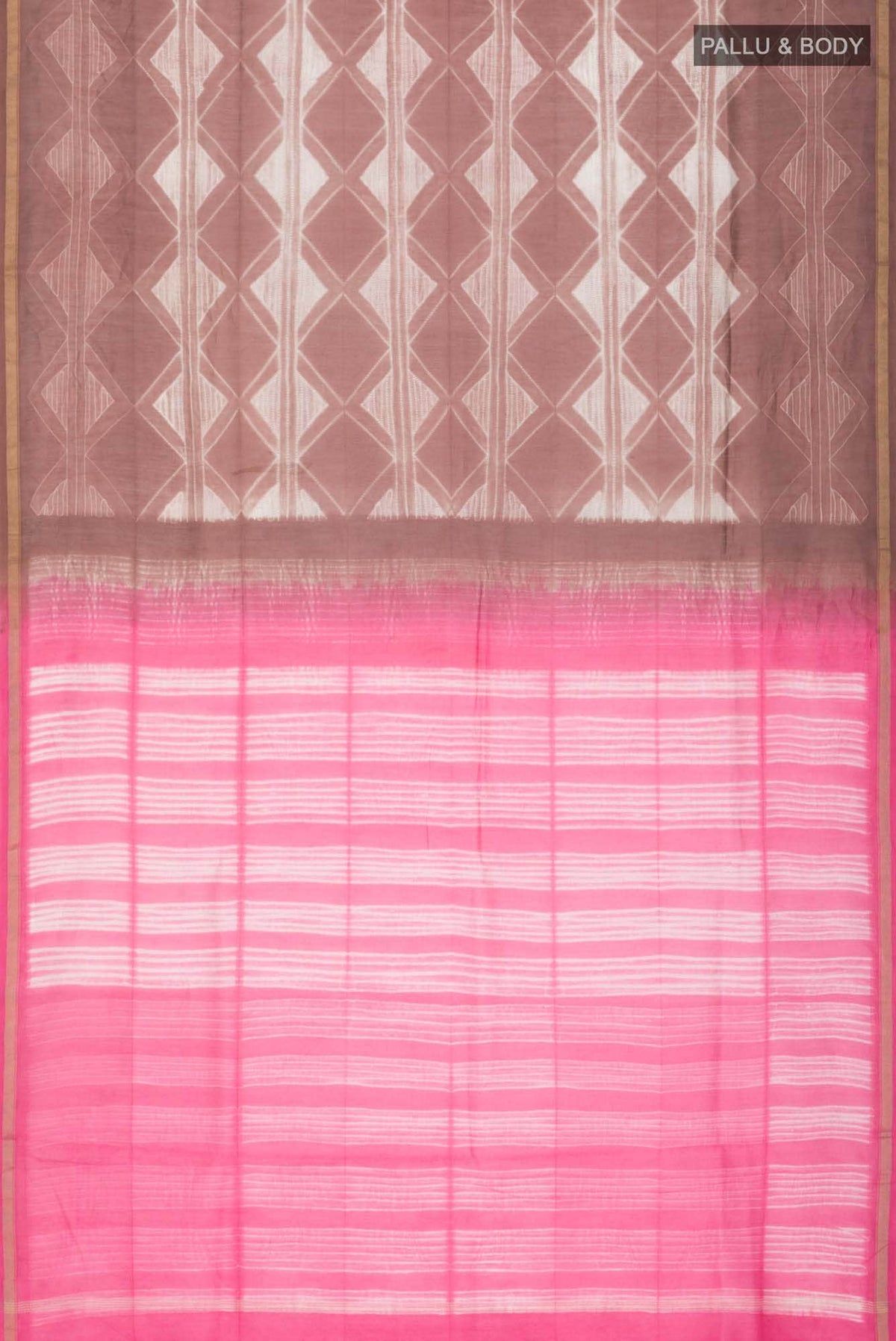 Brown Chanderi Silk Cotton Saree