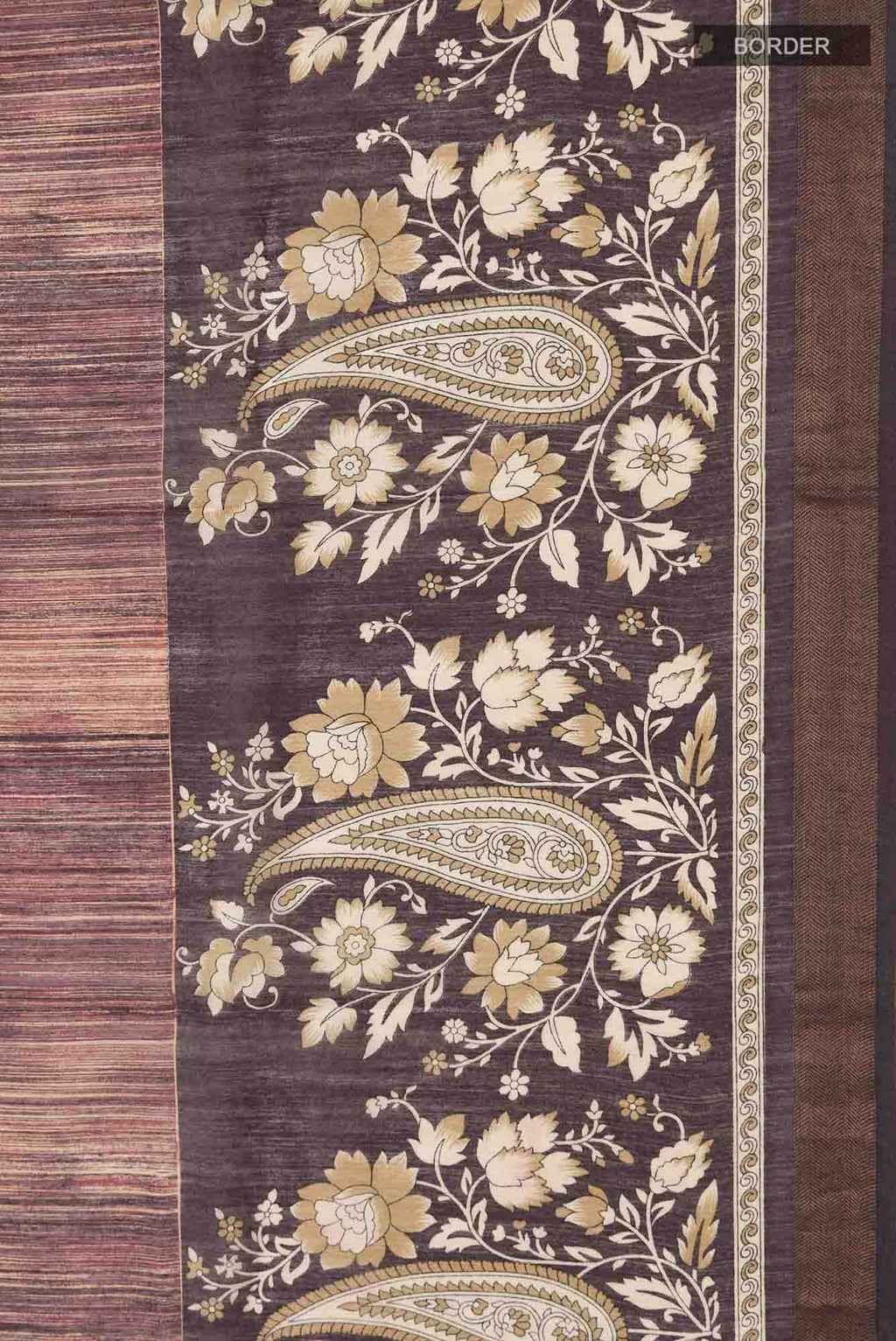Brown Bhagalpuri Tussar Silk Saree