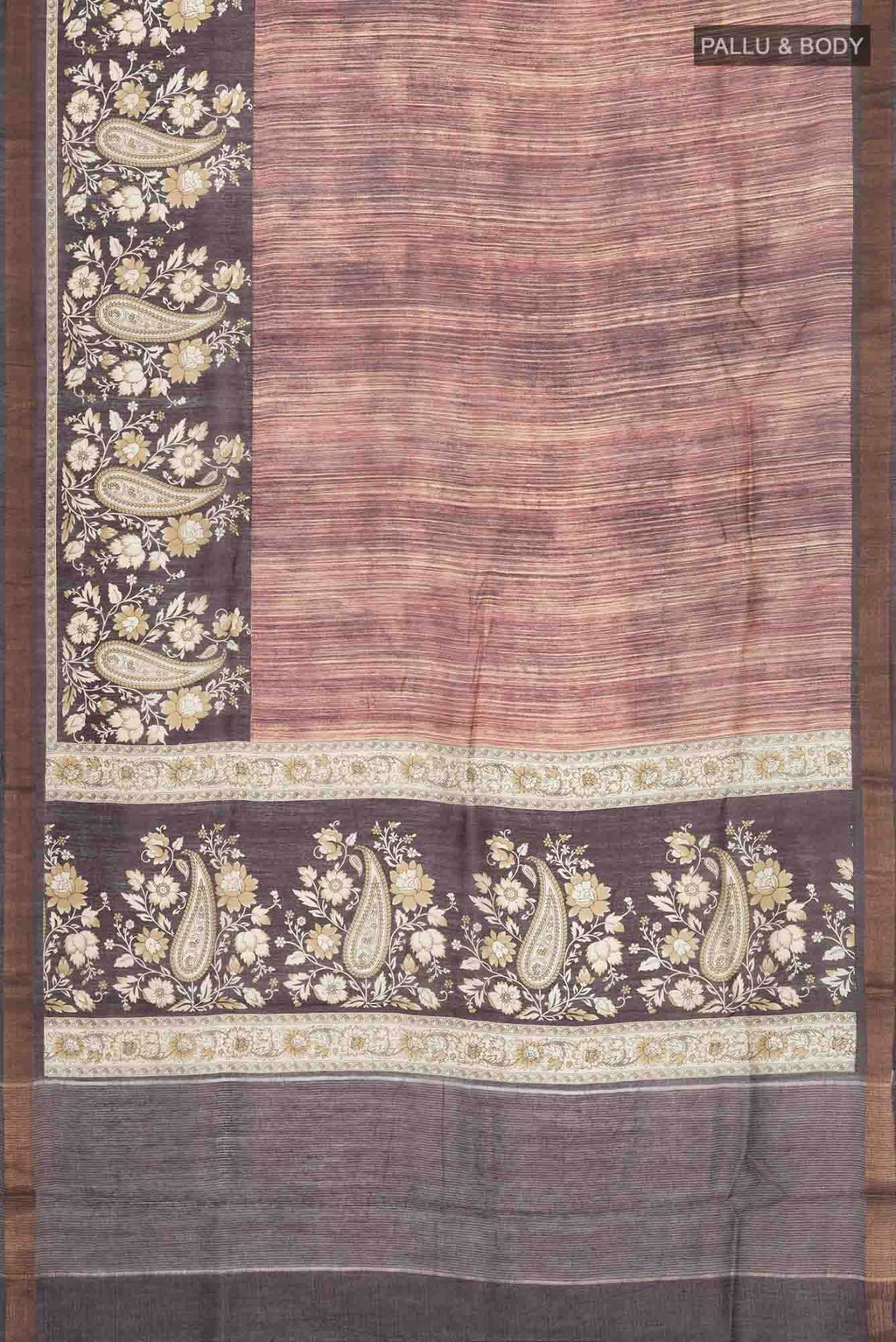 Brown Bhagalpuri Tussar Silk Saree