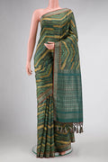 Green Dual Tone Tussar Silk Saree