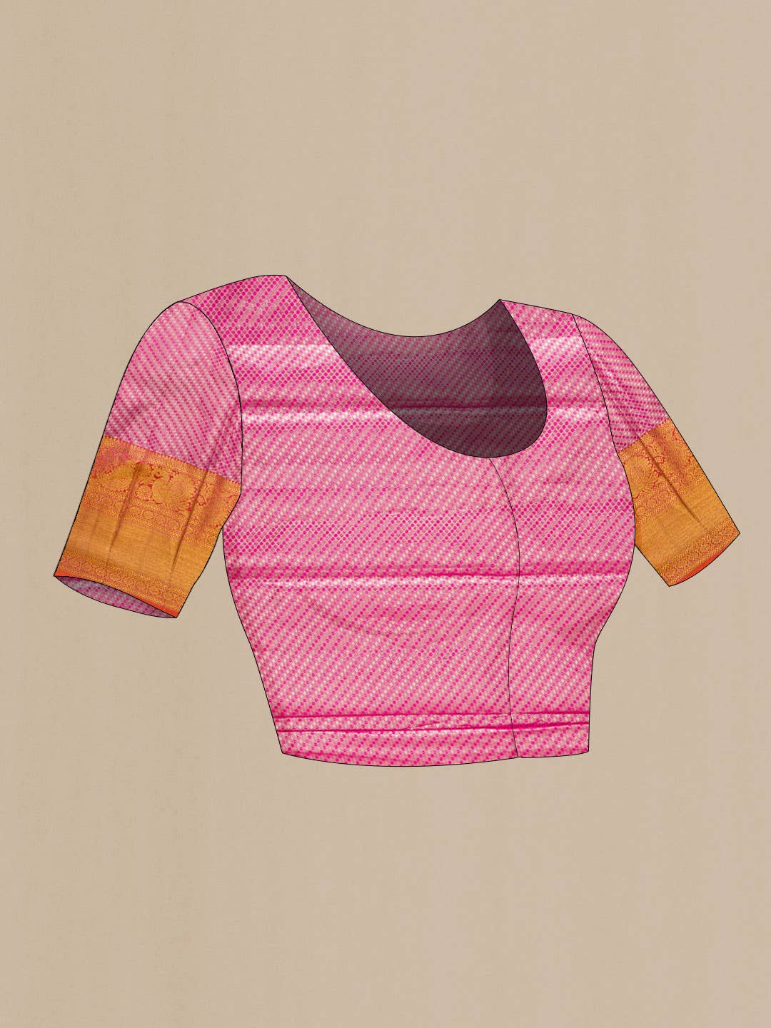 Sandal Dual Tone Kanjivaram Tissue Silk Saree