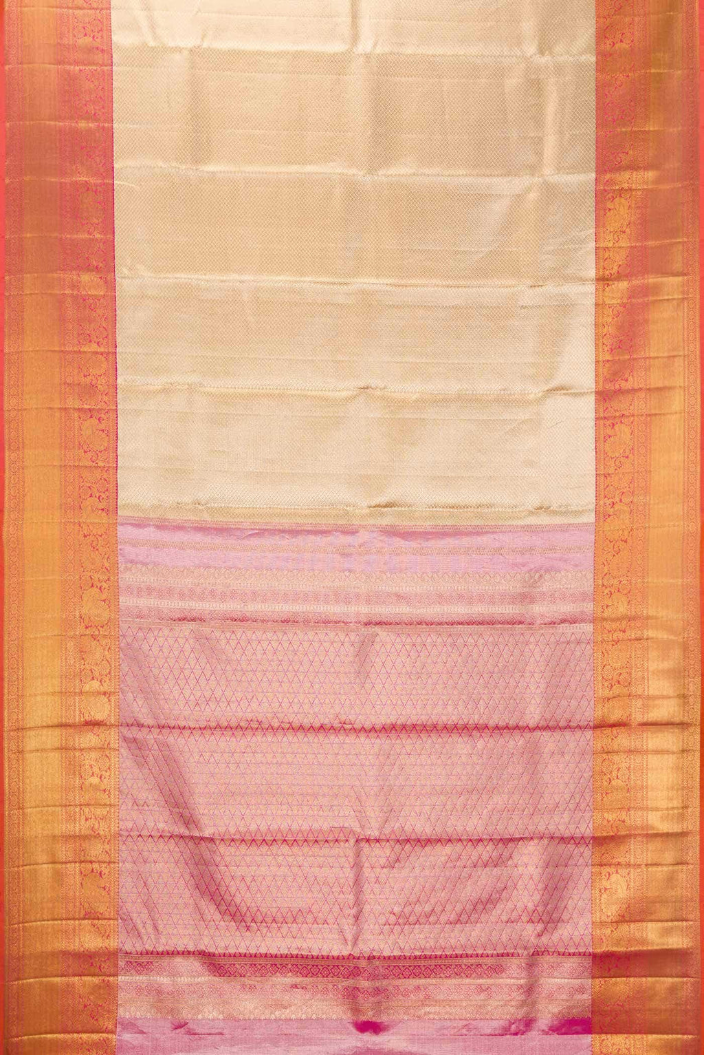 Sandal Dual Tone Kanjivaram Tissue Silk Saree