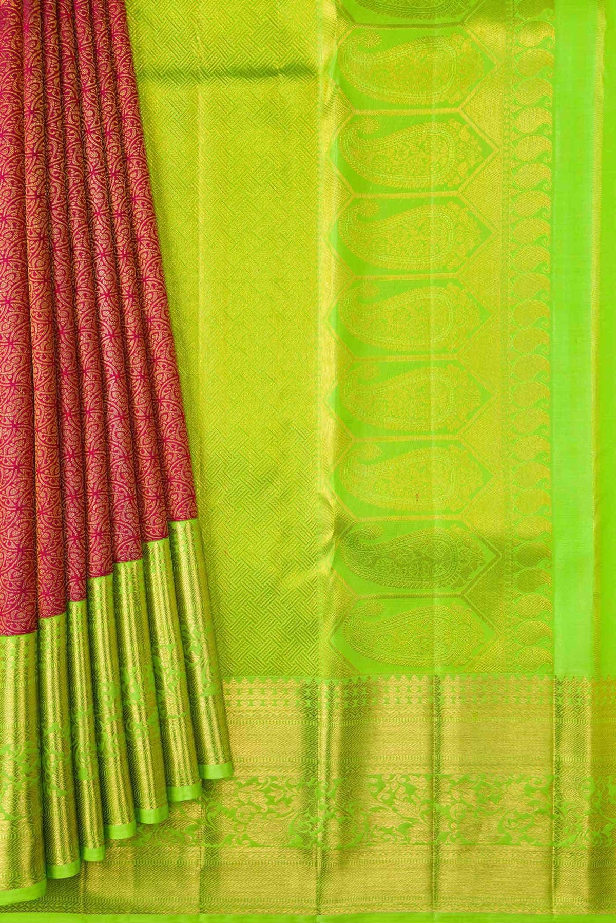 Maroon Dual Tone Kanchipuram Silk Saree