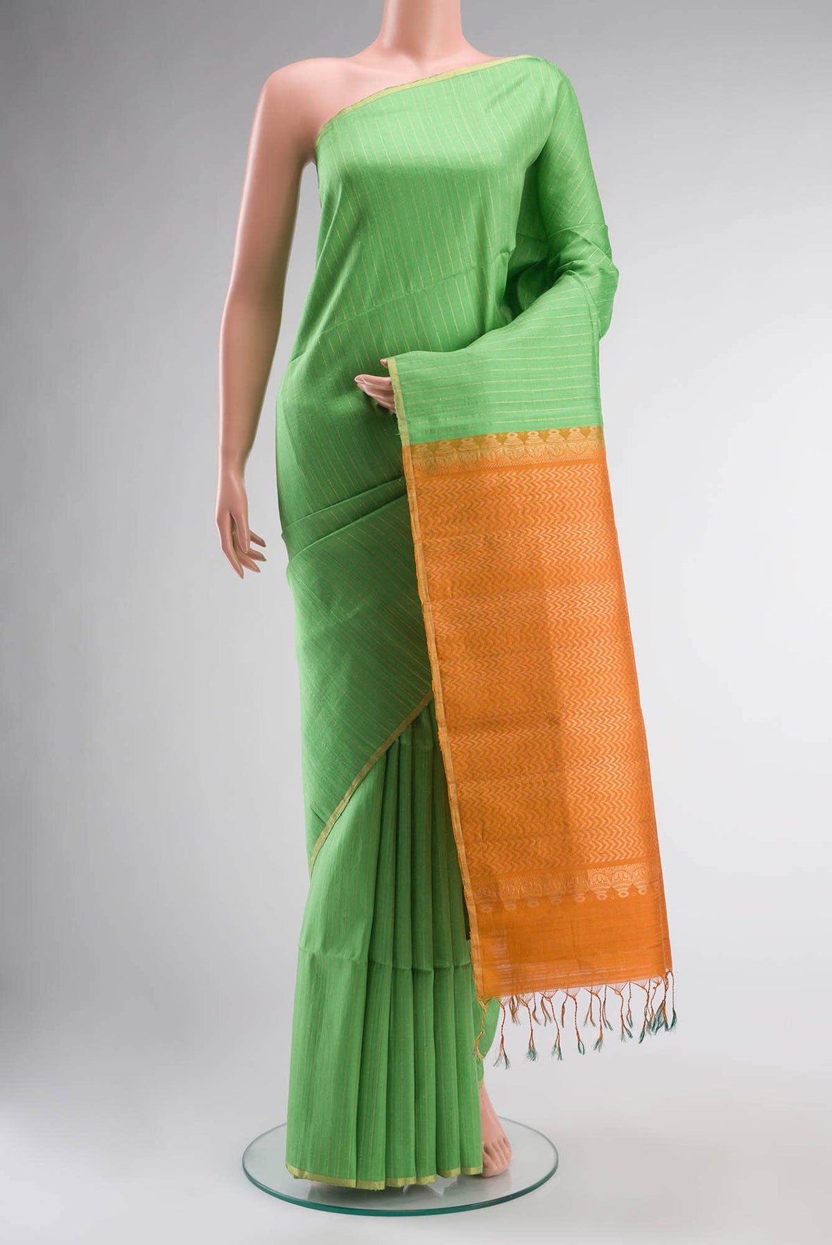 Green Raw Silk Saree