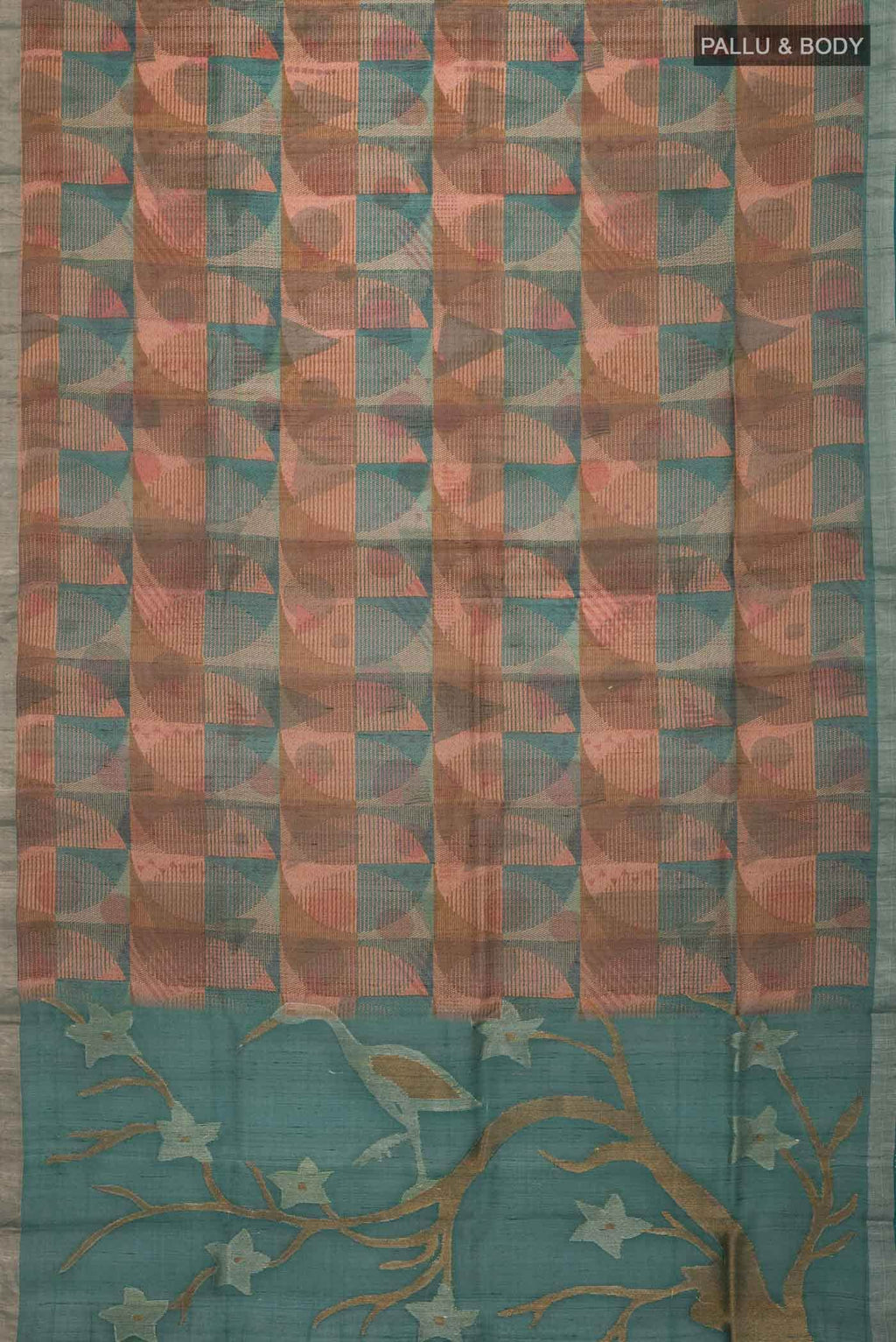 Multi Color Tussar Silk Saree