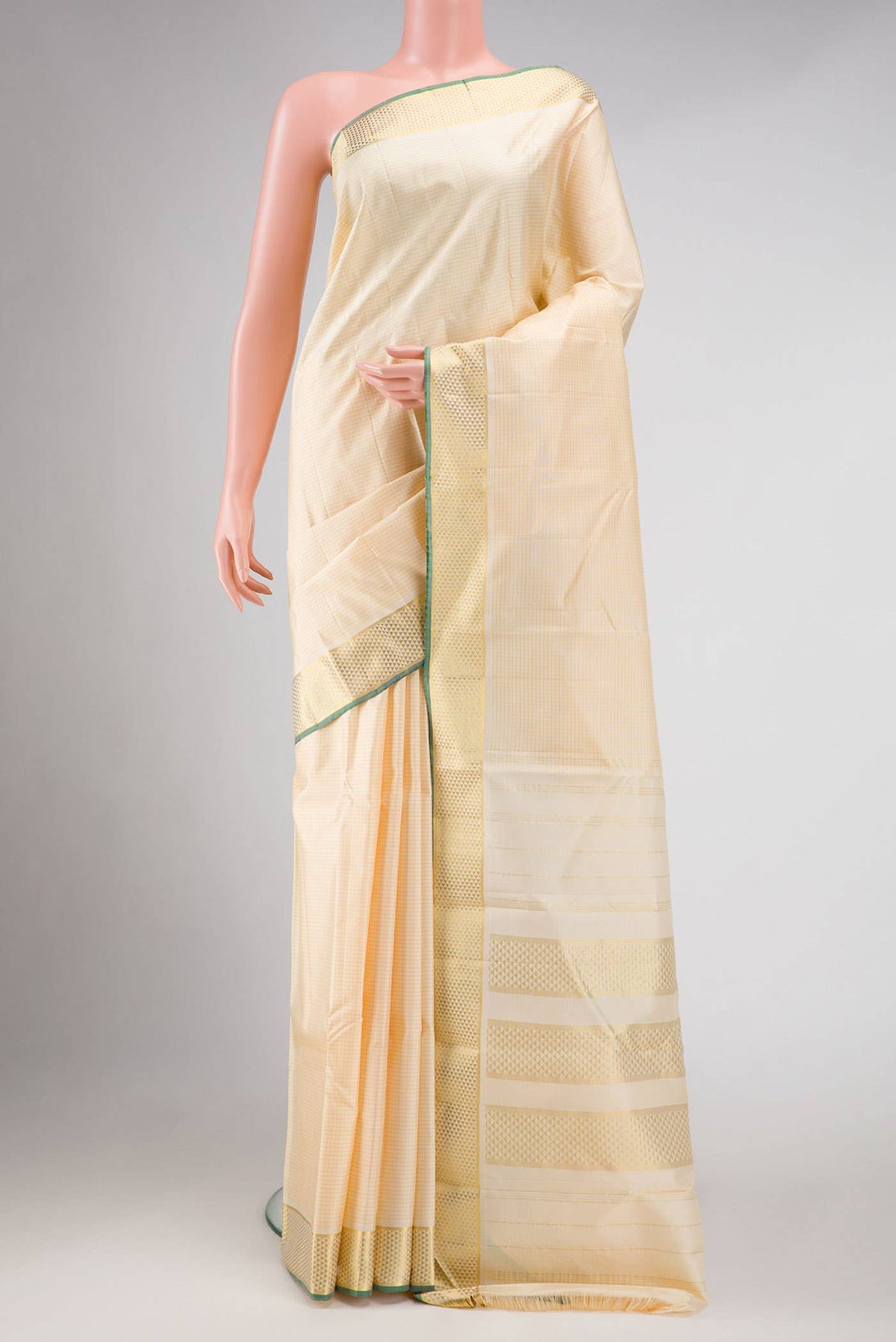 Pure Silk Pure Zari Sandal Kanchipuram Saree
