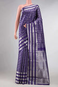 Pure Silk Pure Zari Navy Blue Dual Tone Kanjivaram Saree