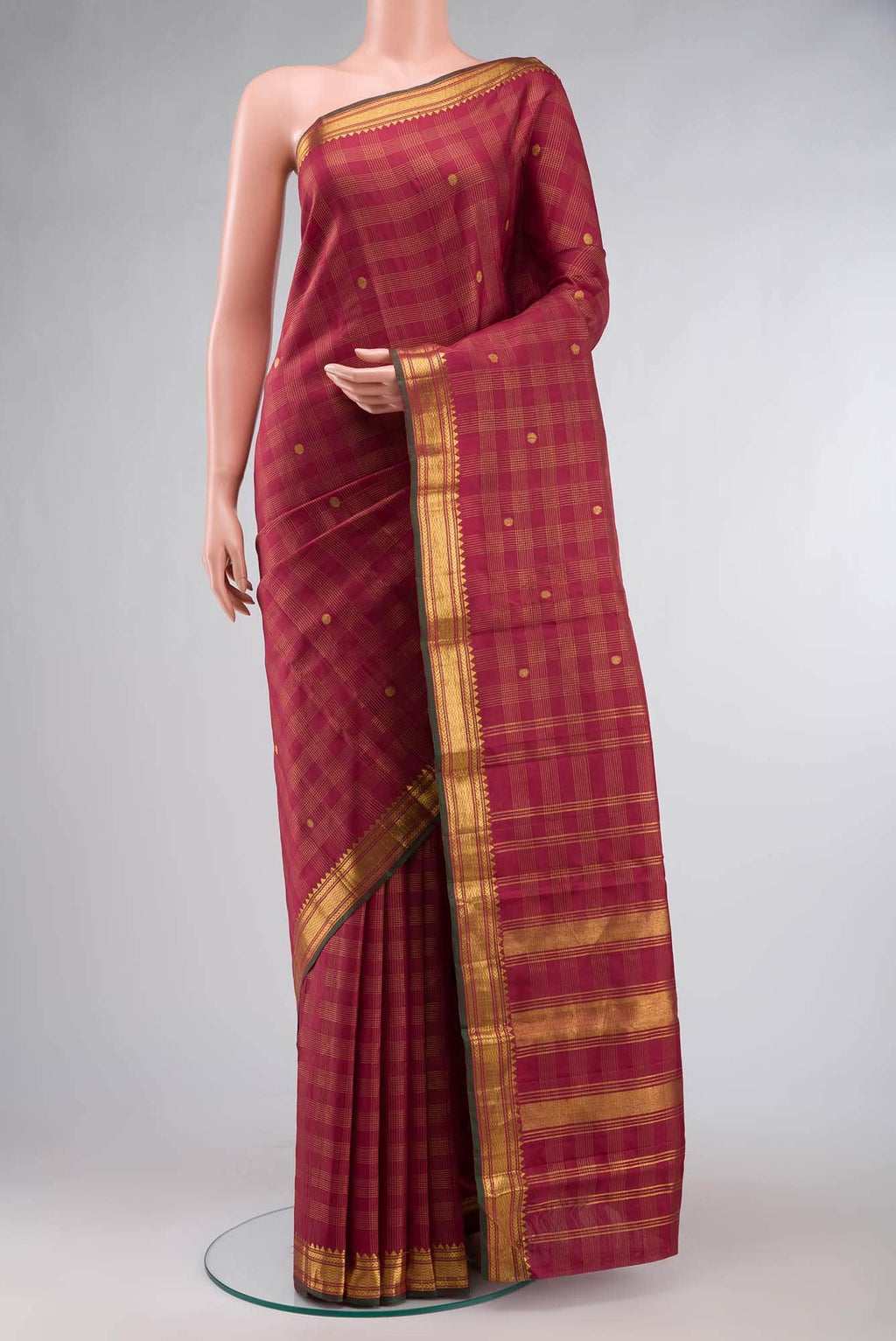 Maroon Kanchipuram Silk Saree