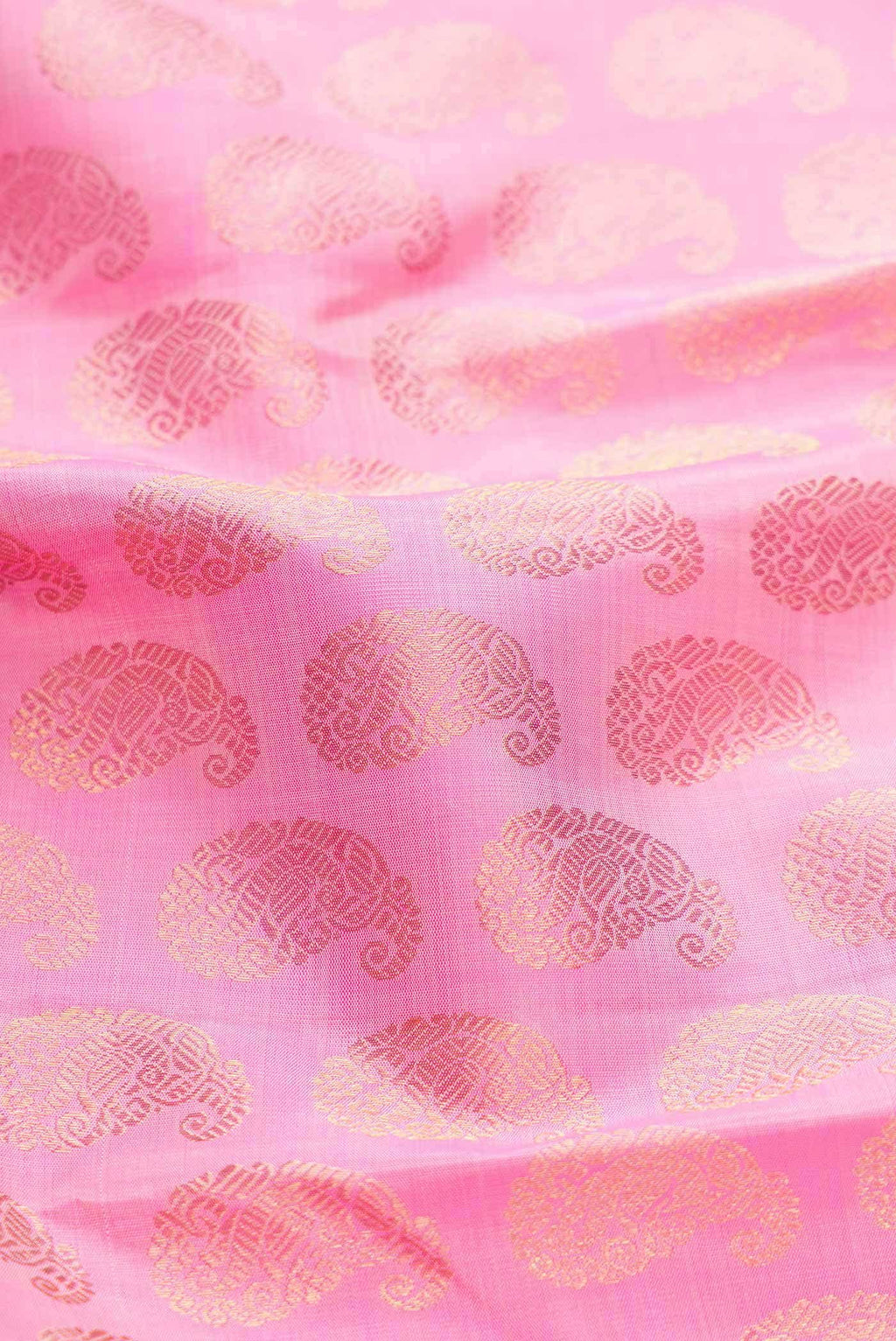 Pure Silk Pure Zari Rose pink Kanjivaram Saree