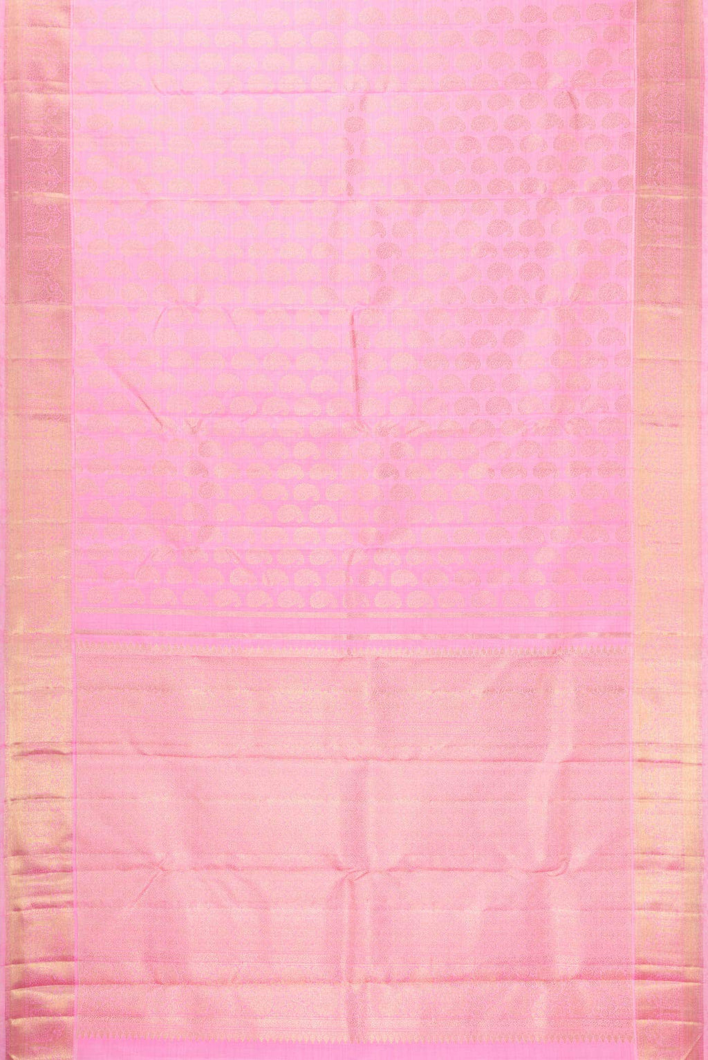 Pure Silk Pure Zari Rose pink Kanjivaram Saree