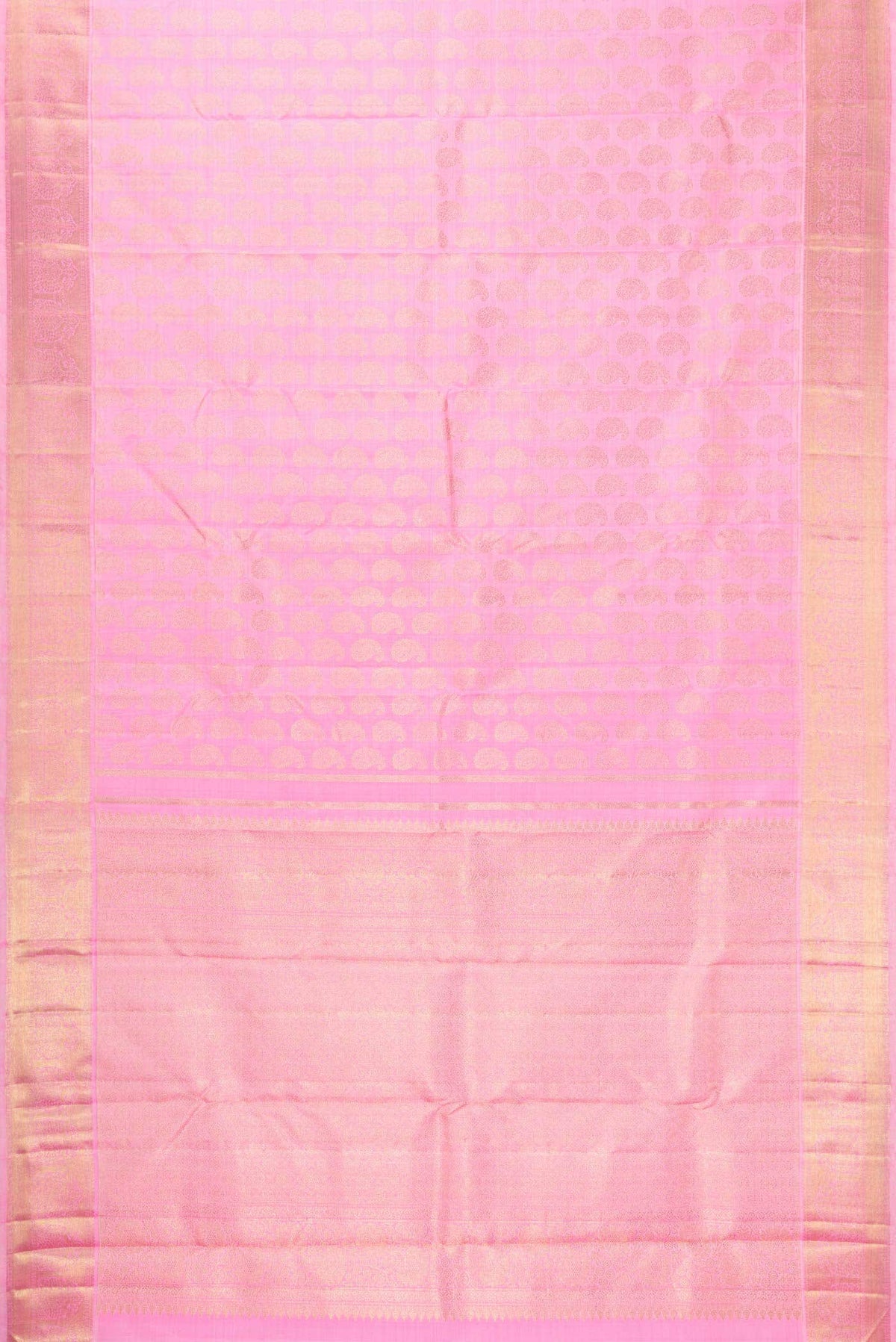 Pure Silk Pure Zari Rose pink Kanjivaram Saree