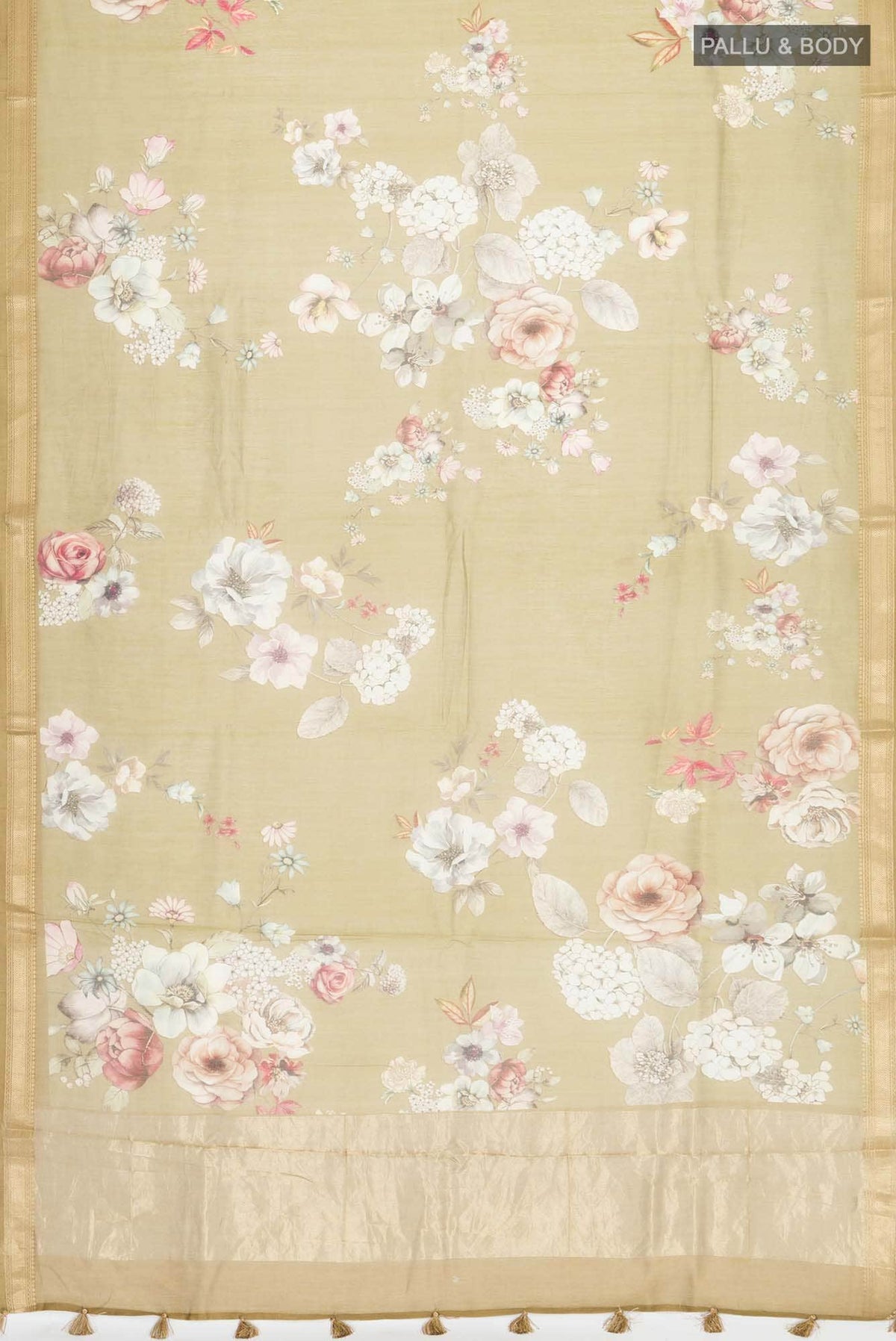 Brown Chanderi Silk Cotton Saree