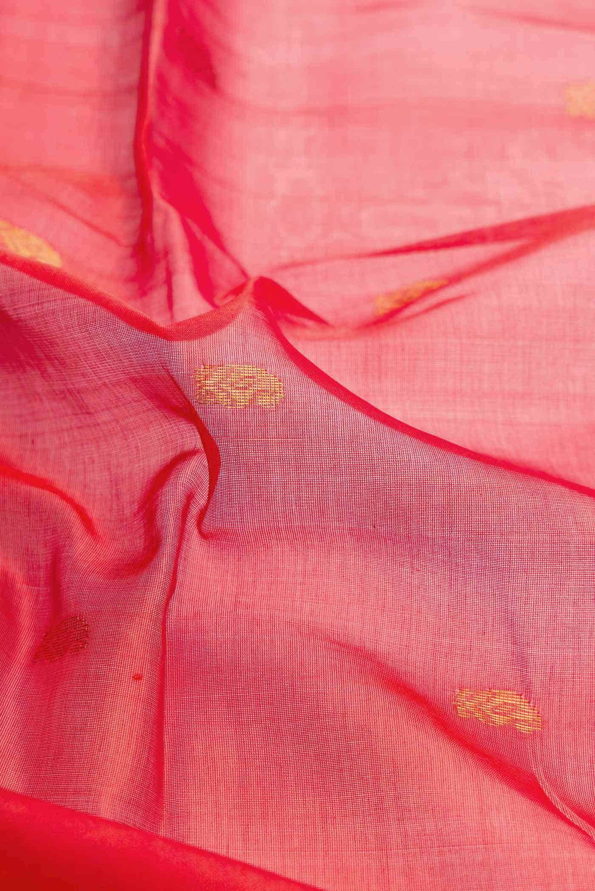 Red Dual Tone Silk Cotton Saree