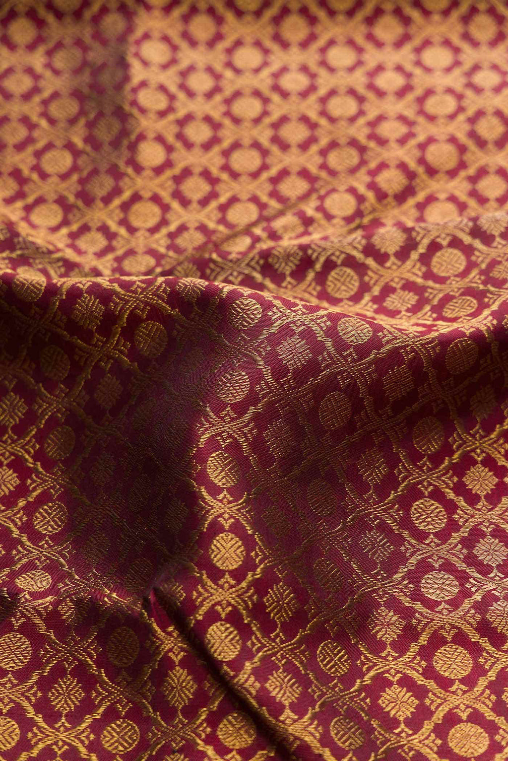 Pure Silk Pure Zari Maroon Dual Tone Kanjivaram Saree