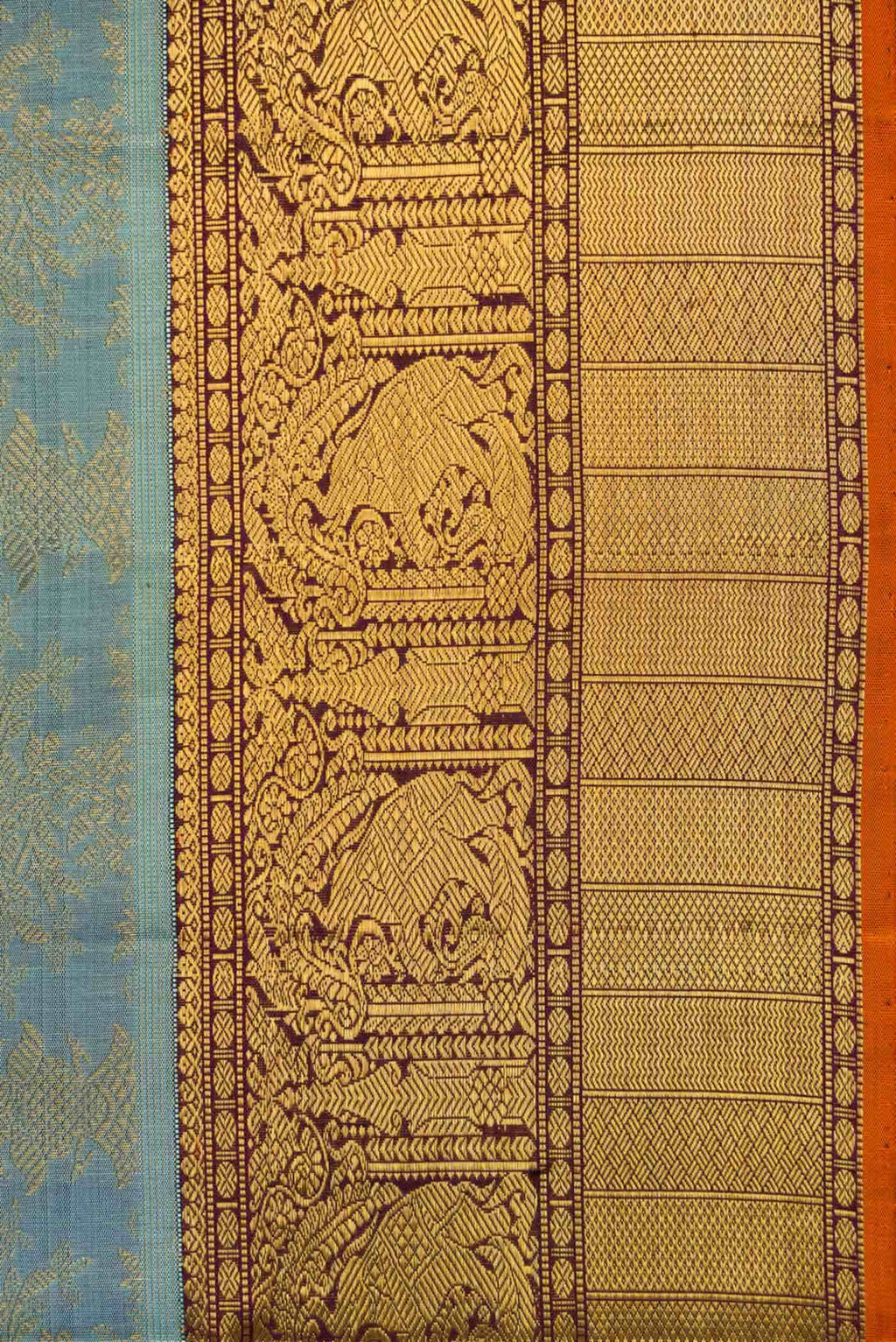 Pure Silk Pure Zari Grey Kanjivaram Saree
