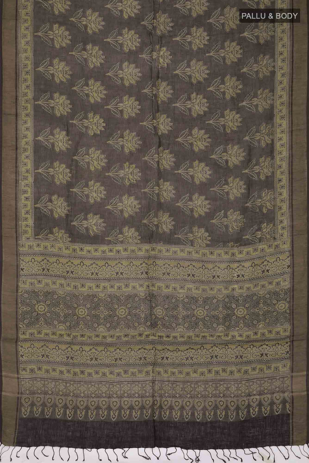 Green Linen Cotton Saree