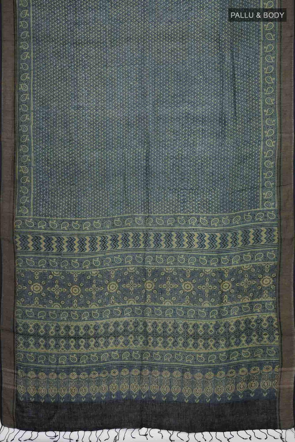 Indigo Linen Cotton Saree