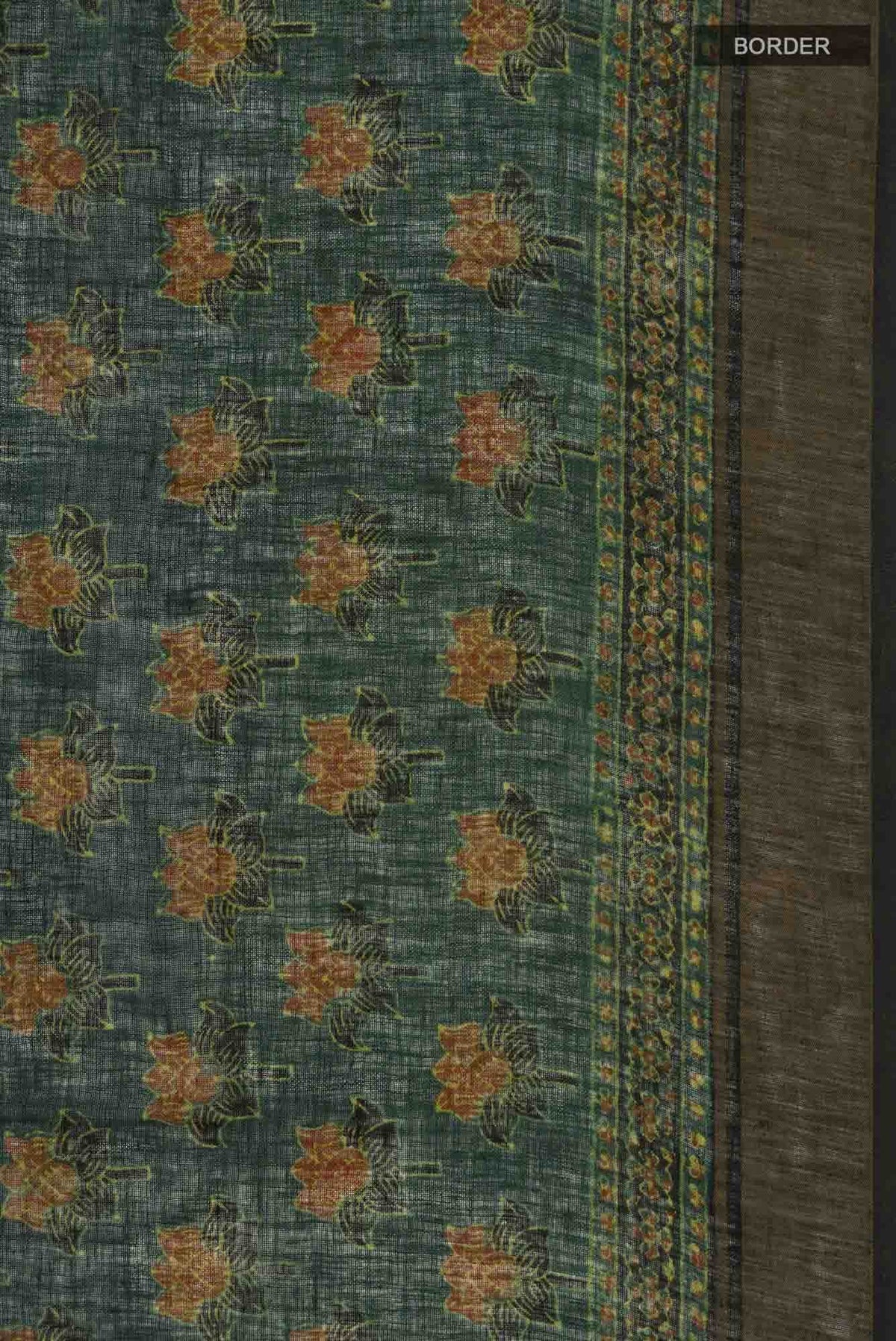 Green Linen Cotton Saree