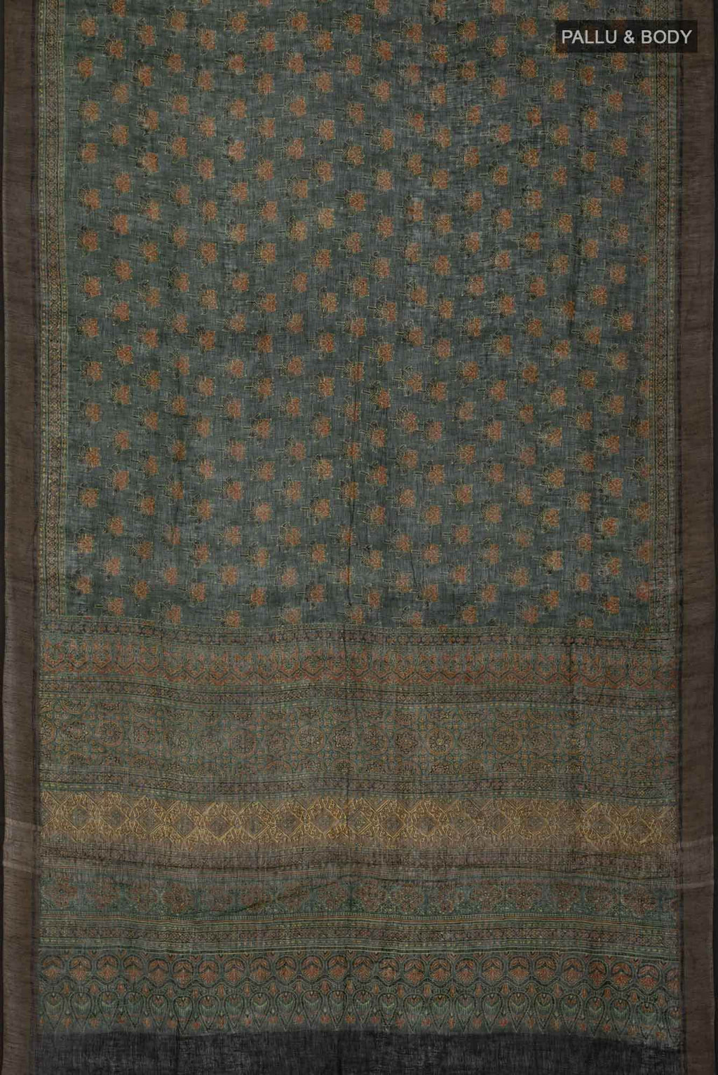 Green Linen Cotton Saree