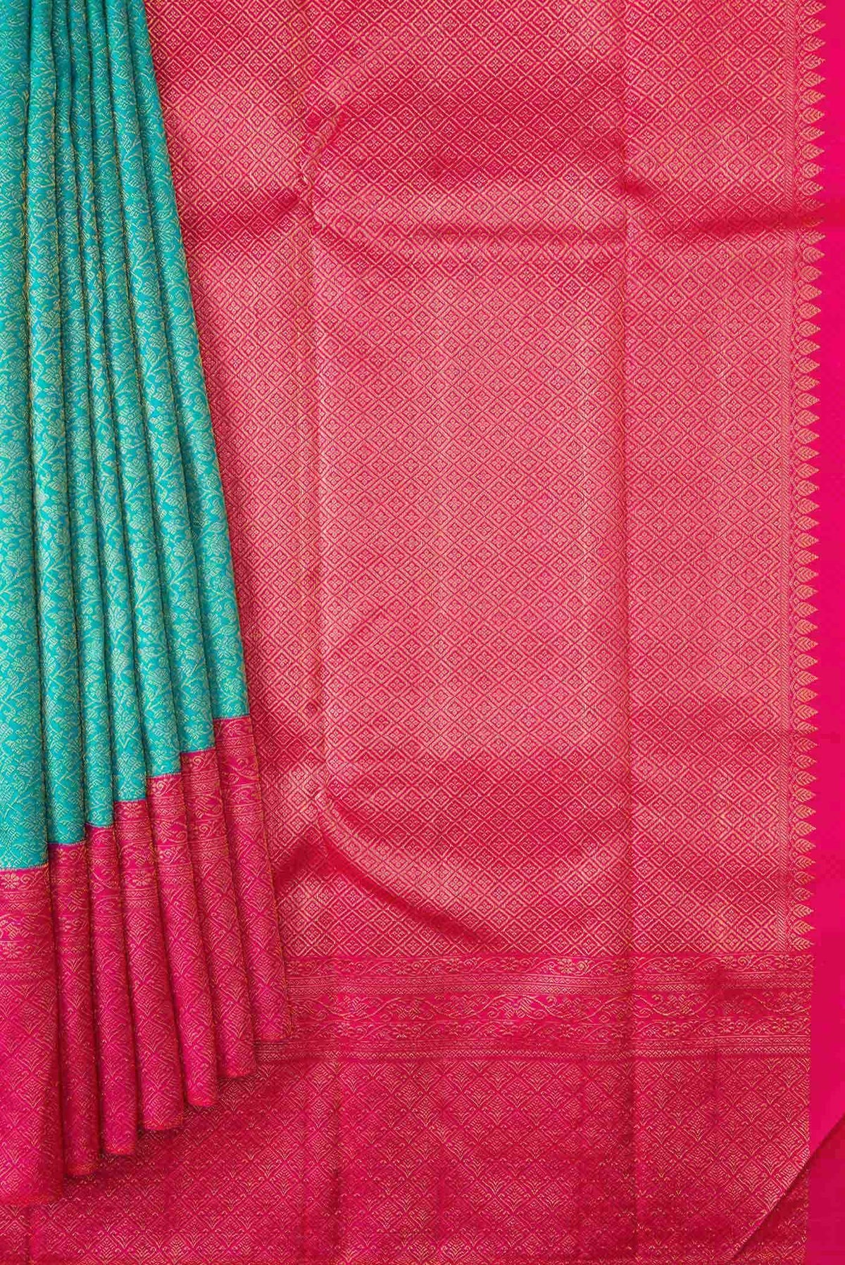 Pure Silk Pure Zari Sky Blue Kanjivaram Saree