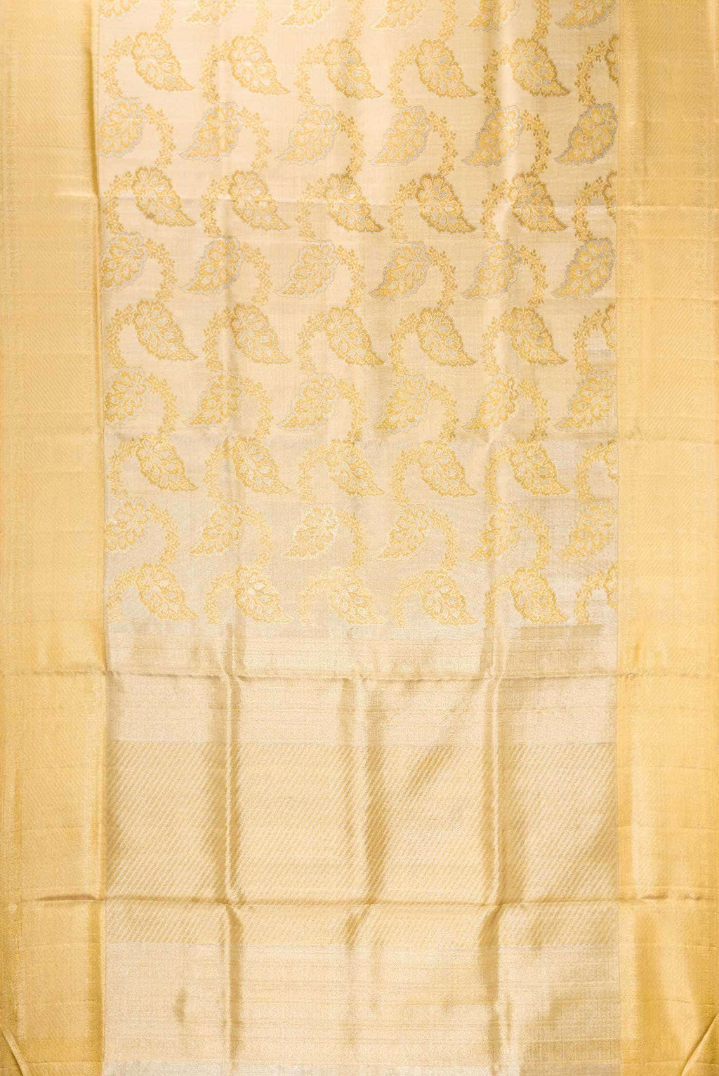 Pure Silk Pure Zari Gold Dual Tone Kanjivaram Tissue Saree