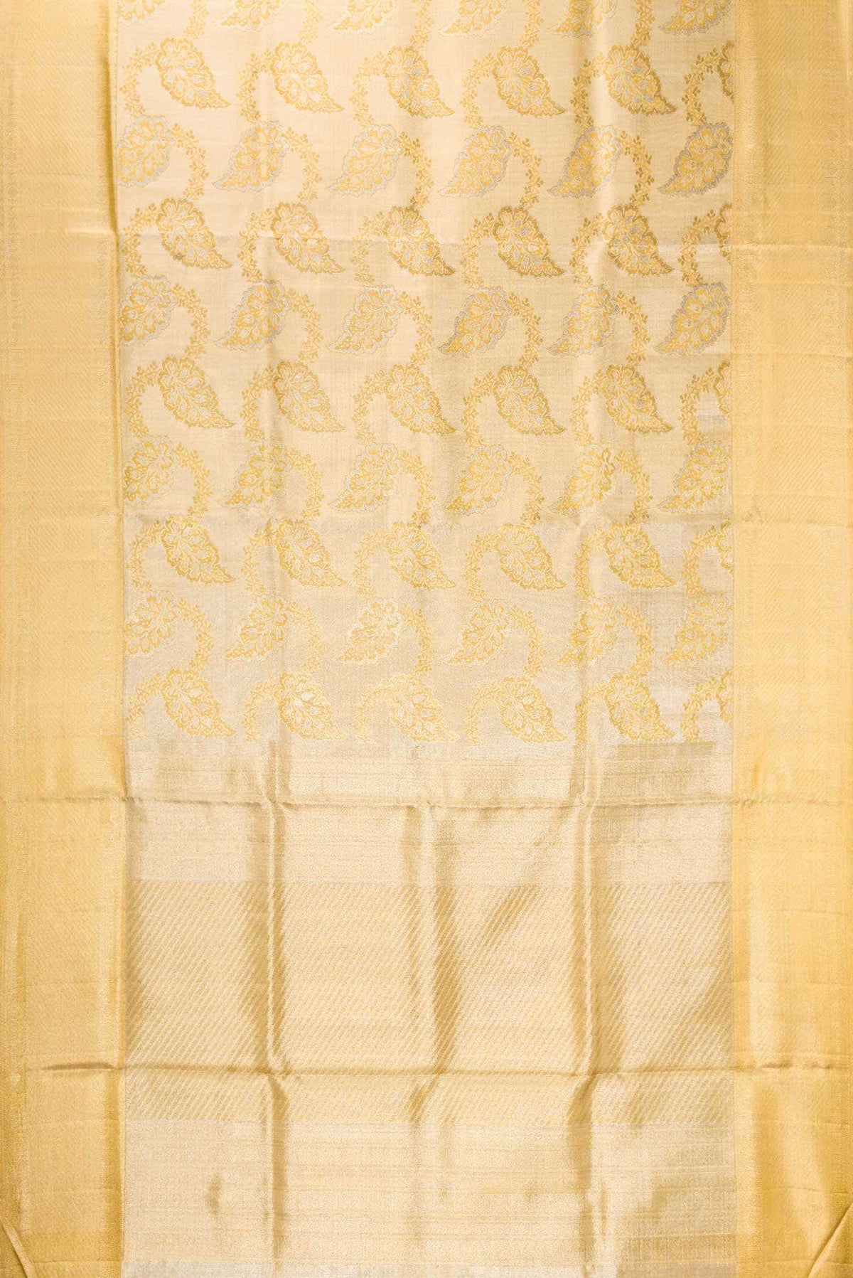 Pure Silk Pure Zari Gold Dual Tone Kanjivaram Tissue Saree
