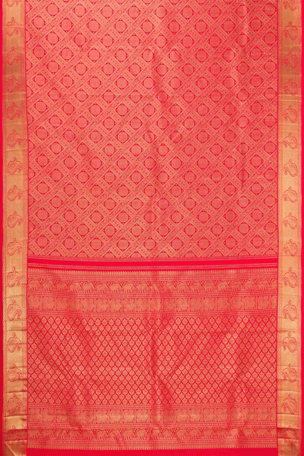 Pure Silk Pure Zari Red Kanjivaram Saree